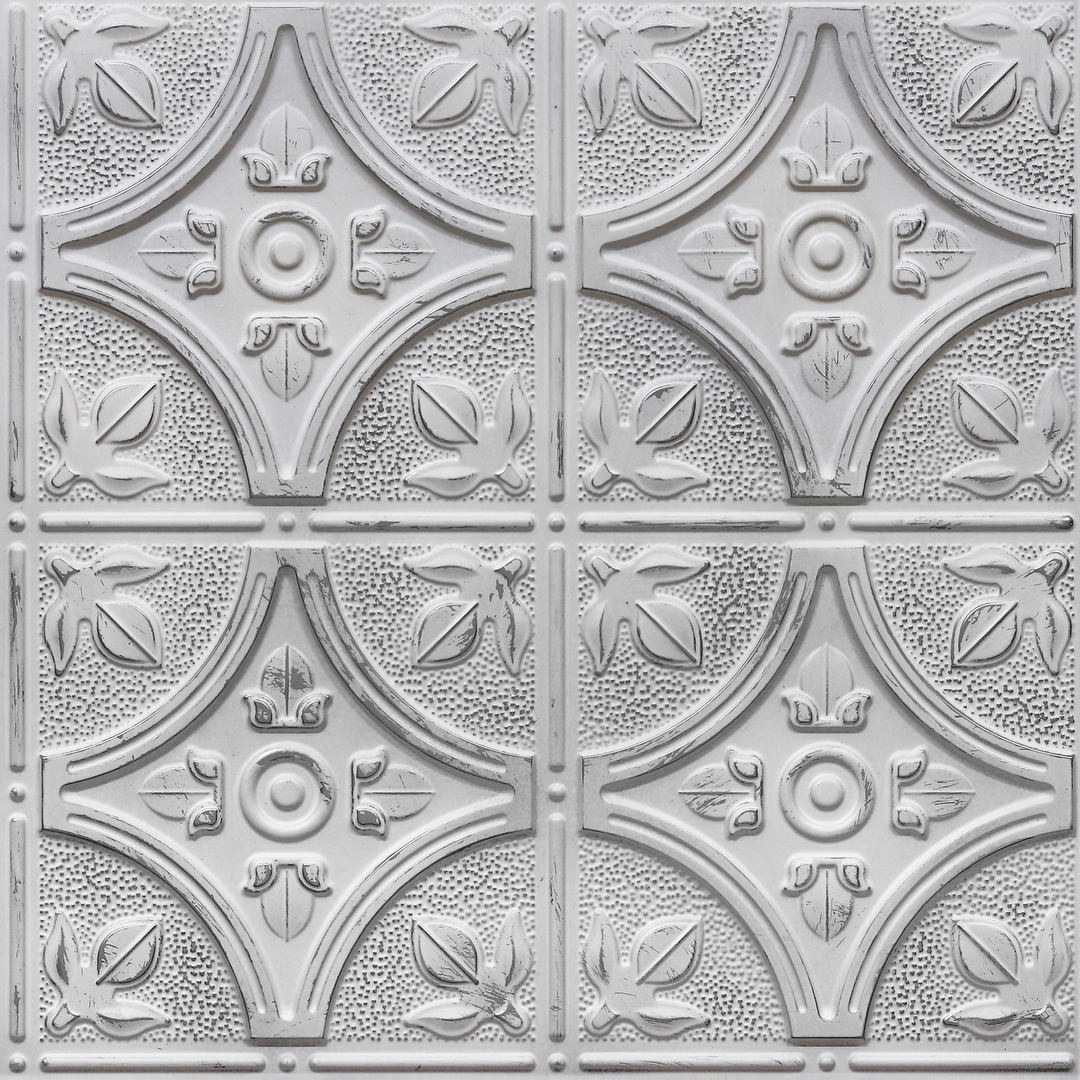 340-Lotus Crest-Distressed Silver-Glue Up Only