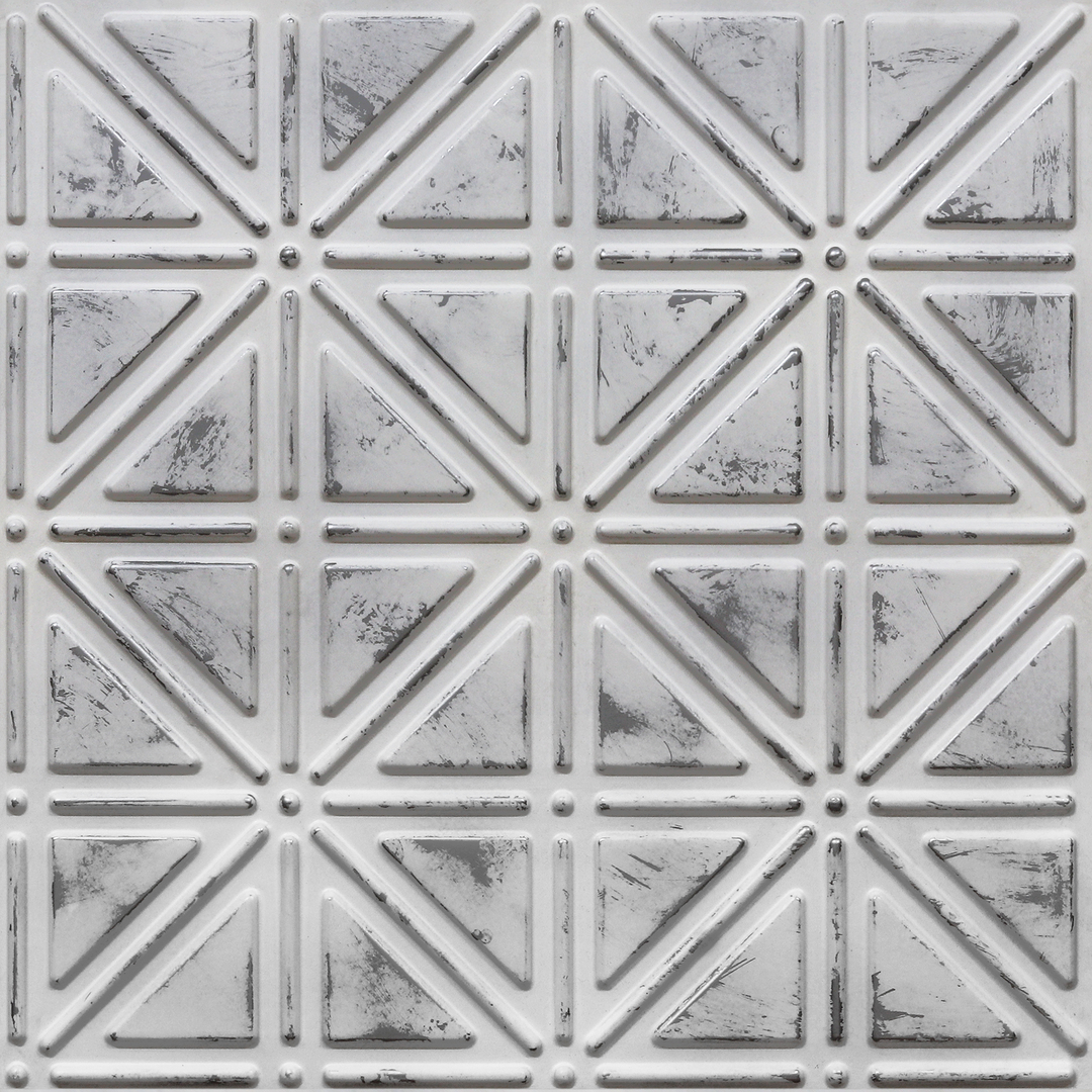 513-Triad Grid-Distressed Silver-Glue Up Only