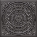 2012-Ornate Circle-Metallic Grey-Peel and Stick