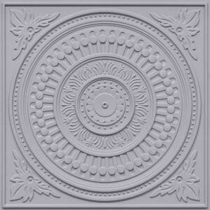 2012-Ornate Circle-Milky Grey-Peel and Stick