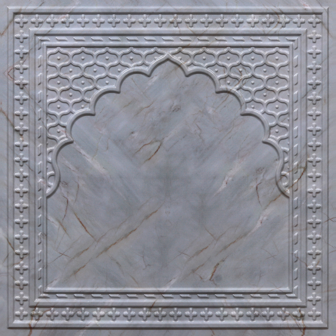 HC01-Rajwadi Shringar-Australian White Marbel-Glue Up And Peel and Stick