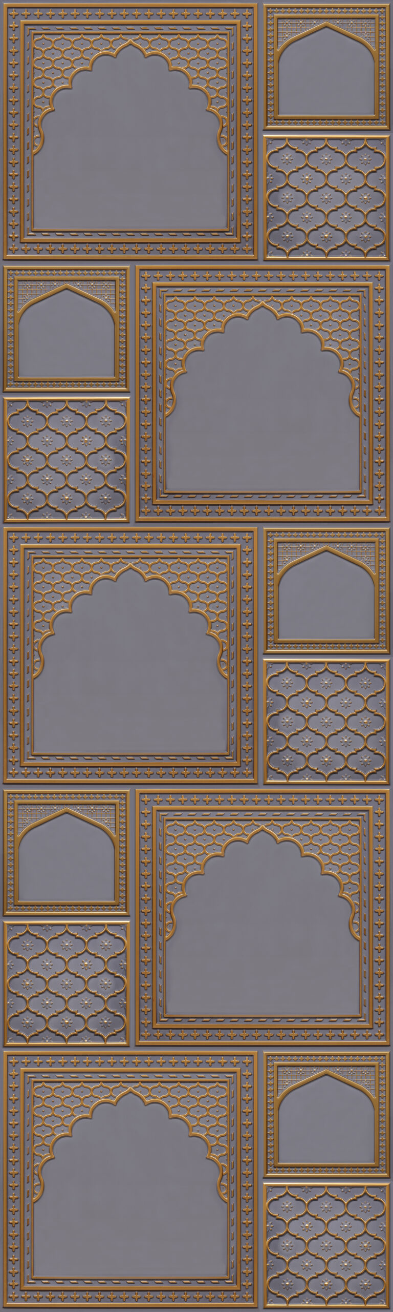 HC01-Rajwadi Shringar-Royal Grey-Glue Up And Peel and Stick