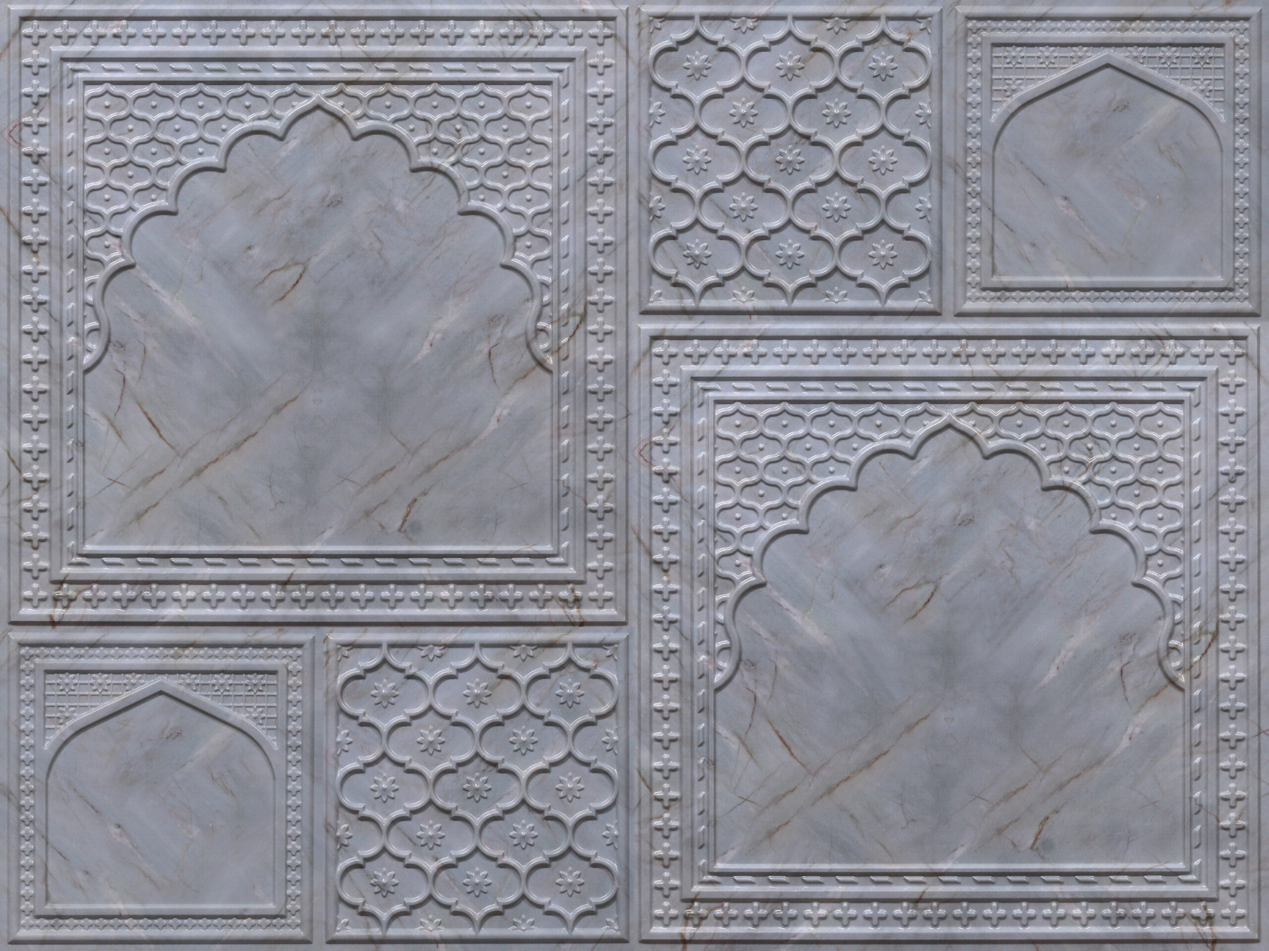 HC03-Rajwadi Shringar-Australian White Marbel-Glue Up And Peel and Stick