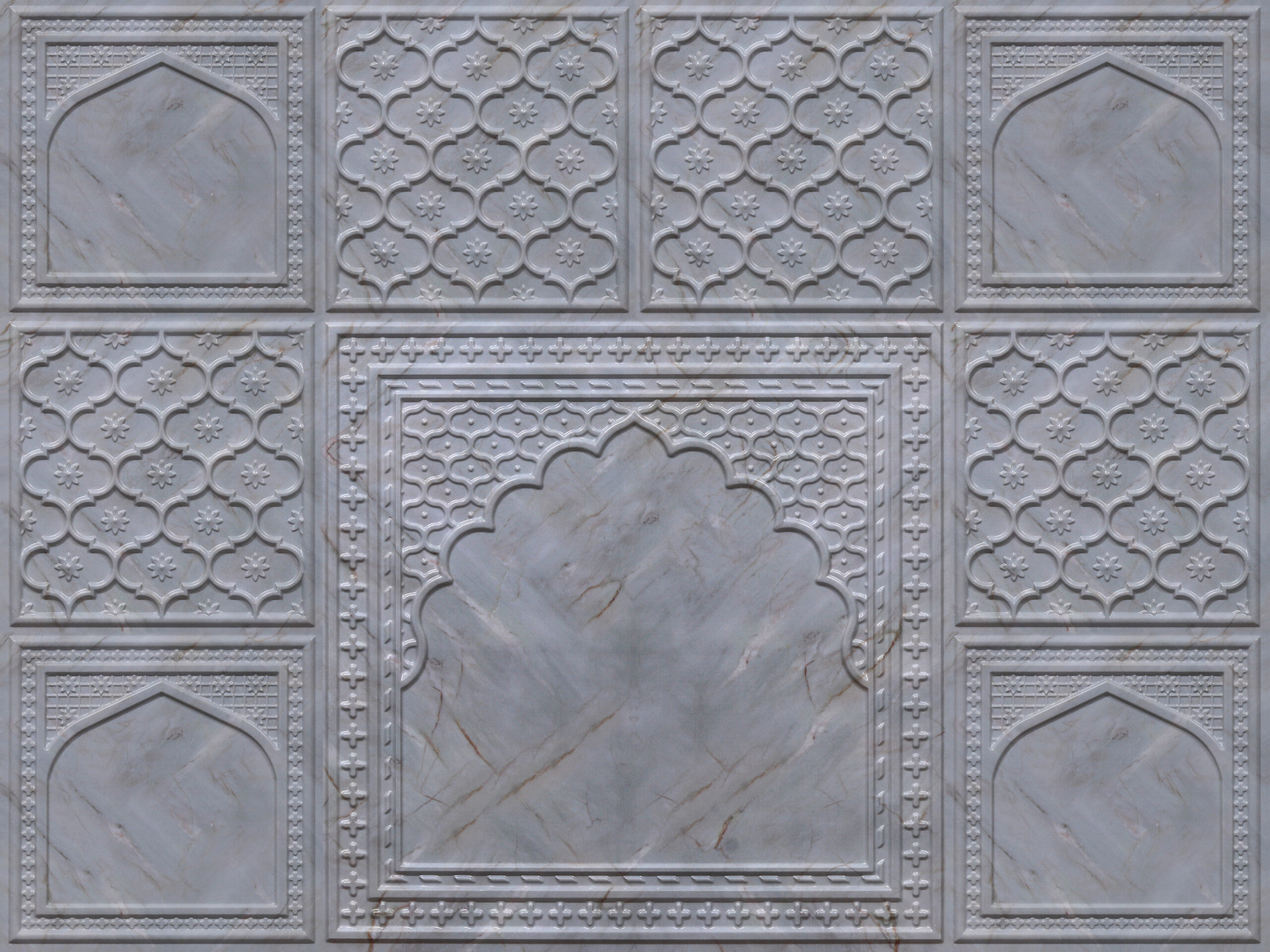 HC03-Rajwadi Shringar-Australian White Marbel-Glue Up And Peel and Stick