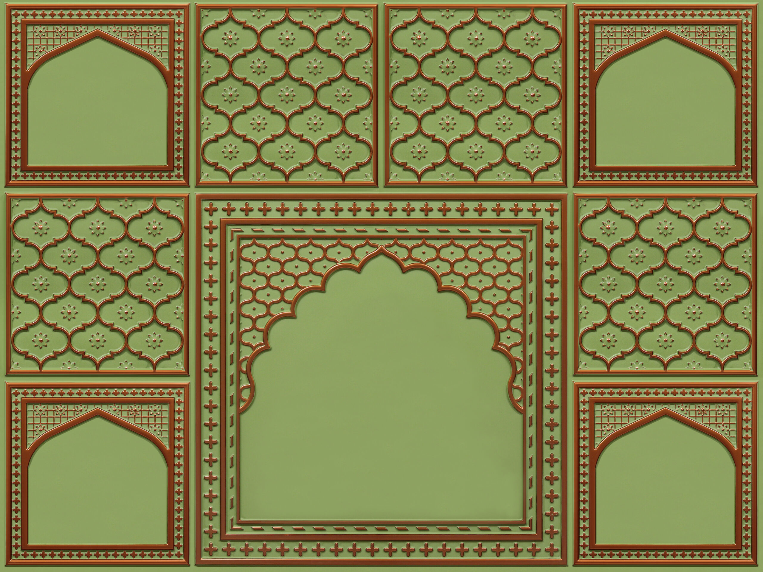 HC02-Rajwadi Shringar-Patina Copper-Glue Up And Peel and Stick