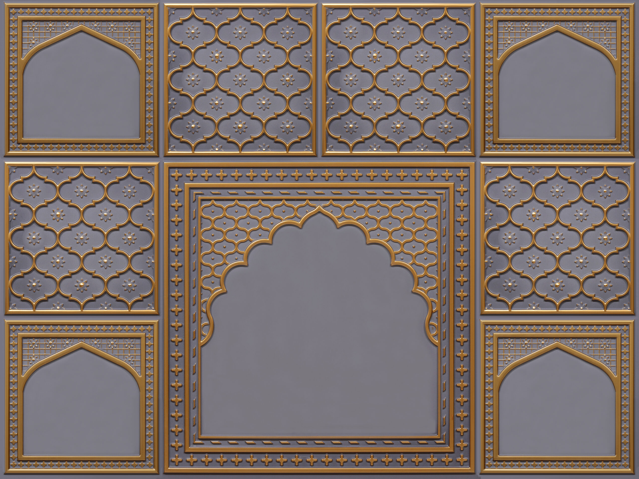 HC01-Rajwadi Shringar-Royal Grey-Glue Up And Peel and Stick