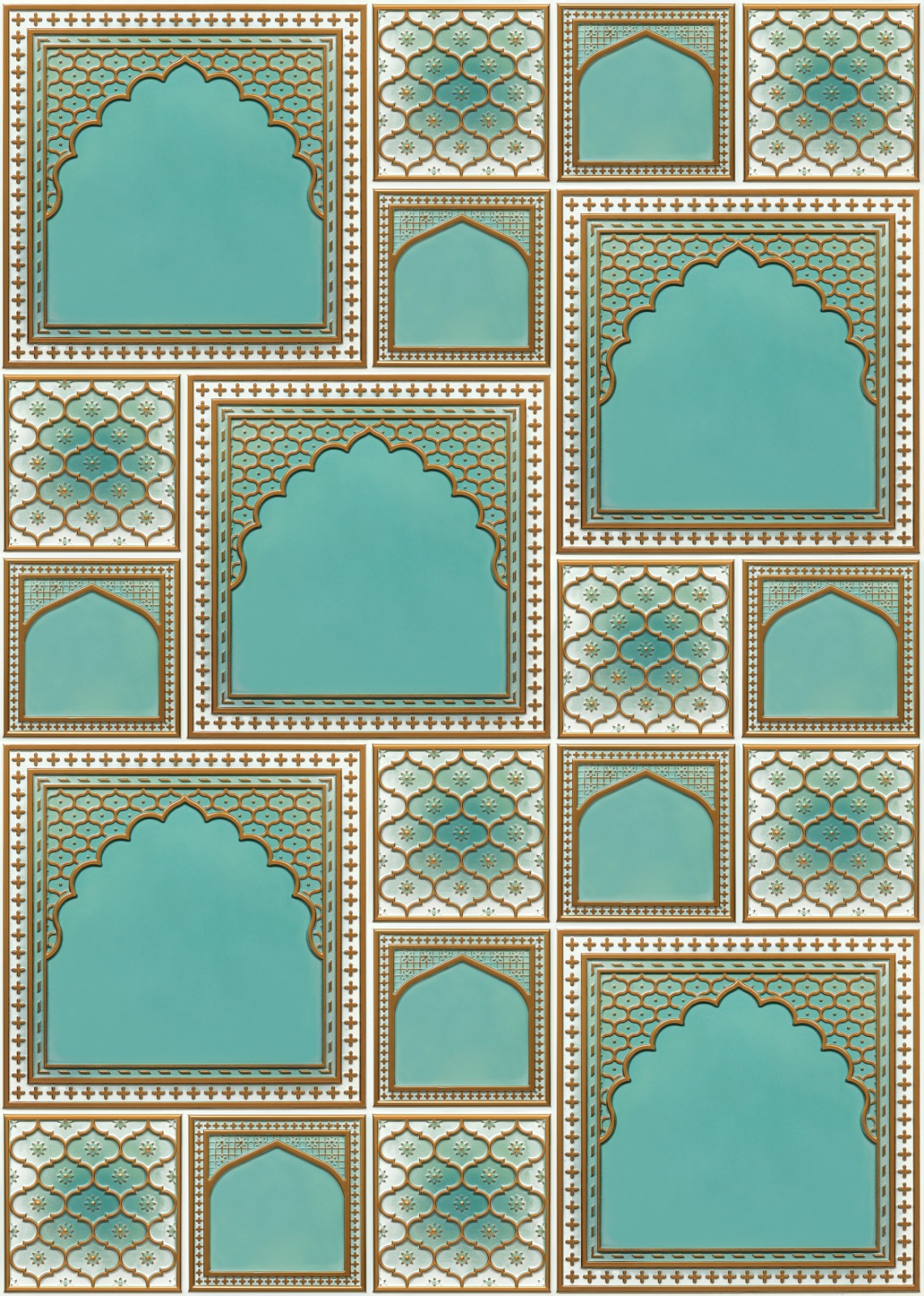 HC03-Rajwadi Shringar-Arabian Green-Glue Up And Peel and Stick