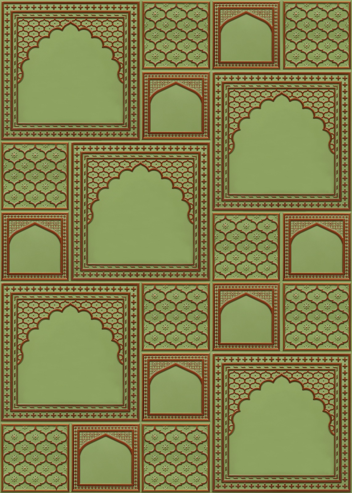 HC02-Rajwadi Shringar-Patina Copper-Glue Up And Peel and Stick