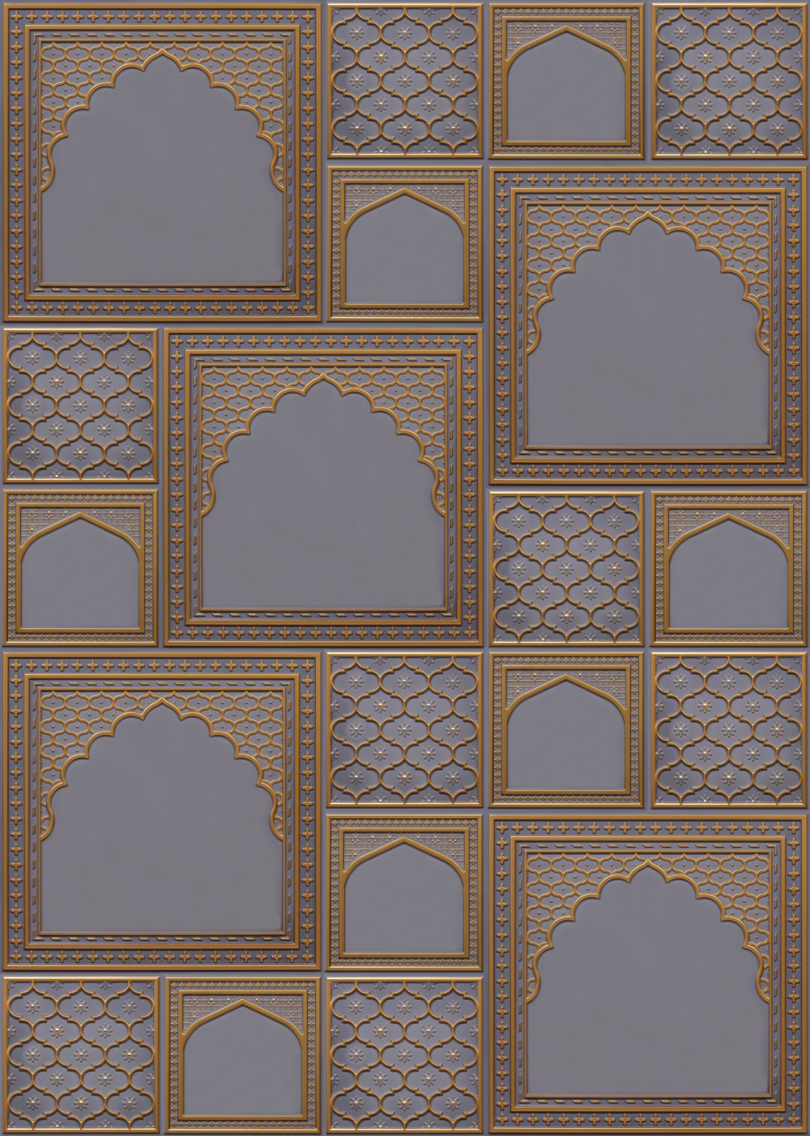 HC01-Rajwadi Shringar-Royal Grey-Glue Up And Peel and Stick