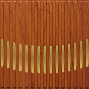 6013-Waveform Linear-Cherry Wood Gold-Glue Up