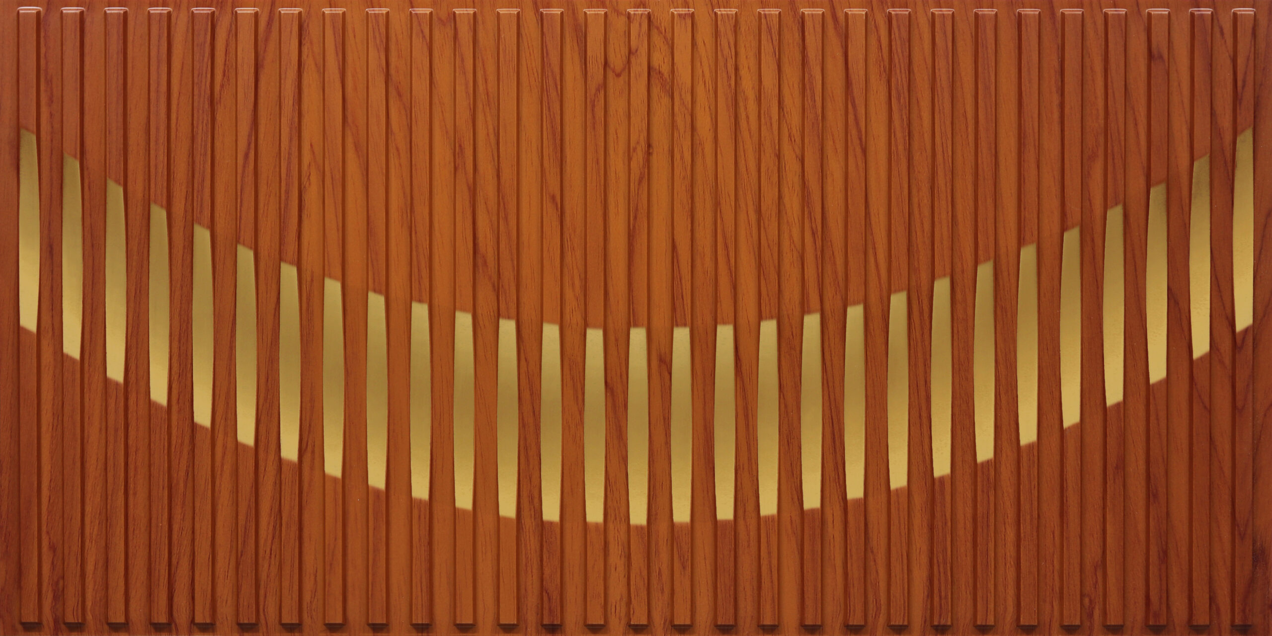 6013-Waveform Linear-Cherry Wood Gold-Glue Up