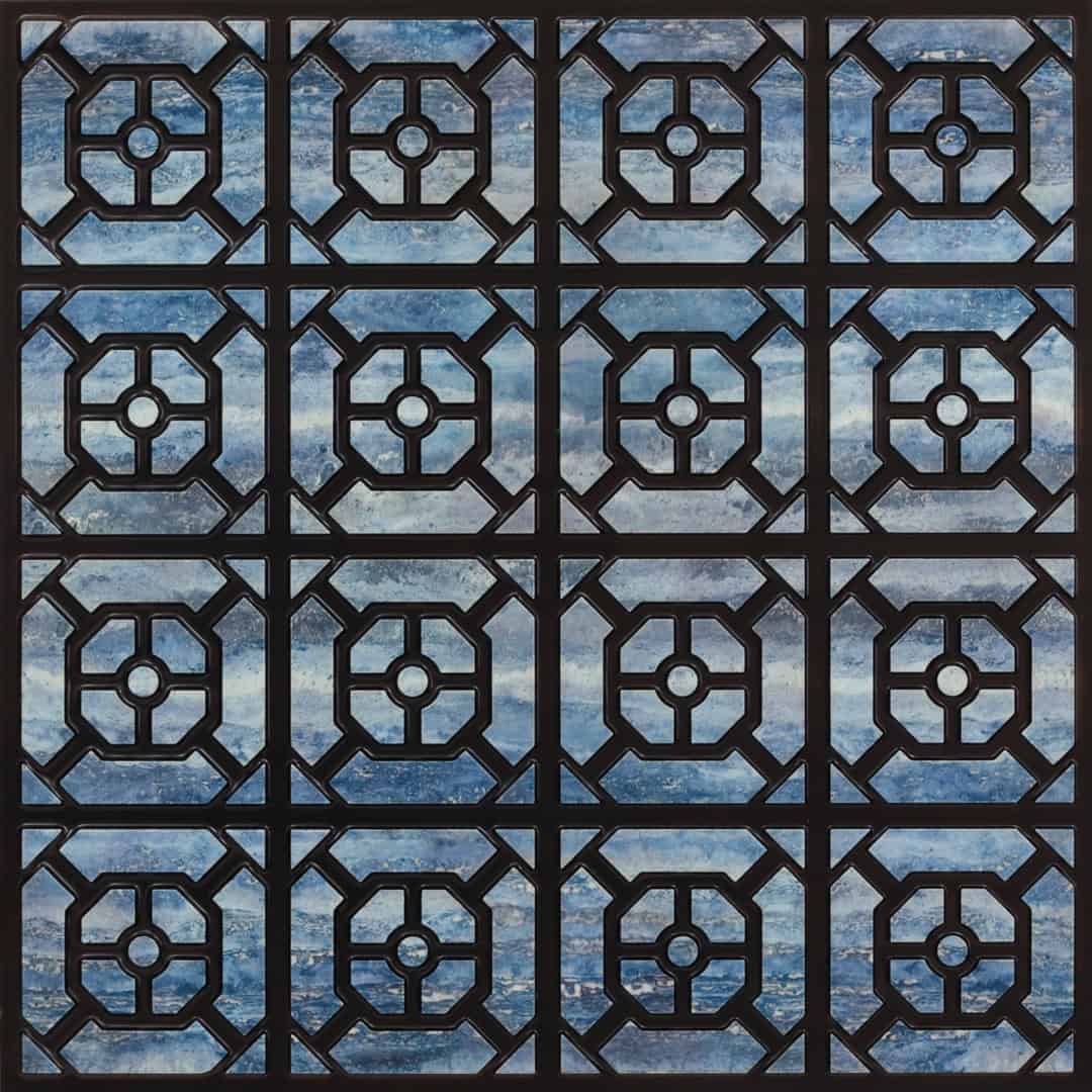 102-Metro Blocks-Blue Traventino-Glue Up Only