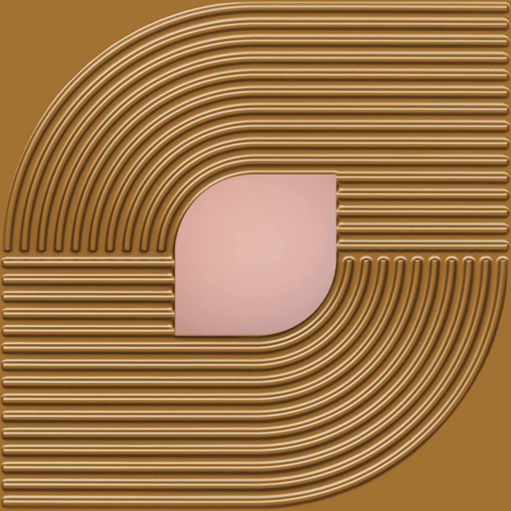 Peel and Stick Acrylic Mirror Color Rose Gold – For Design No – 2001 Contour Flow