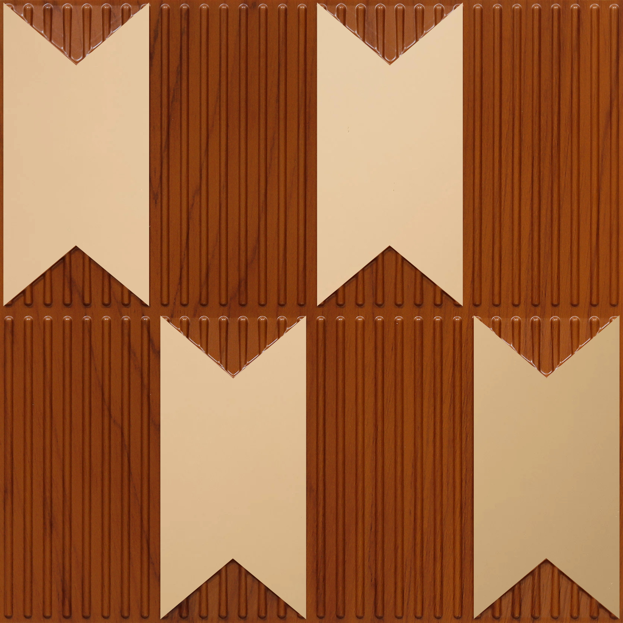 Peel and Stick Acrylic Mirror Color Copper – For Design No – 2002 Chevron Crest