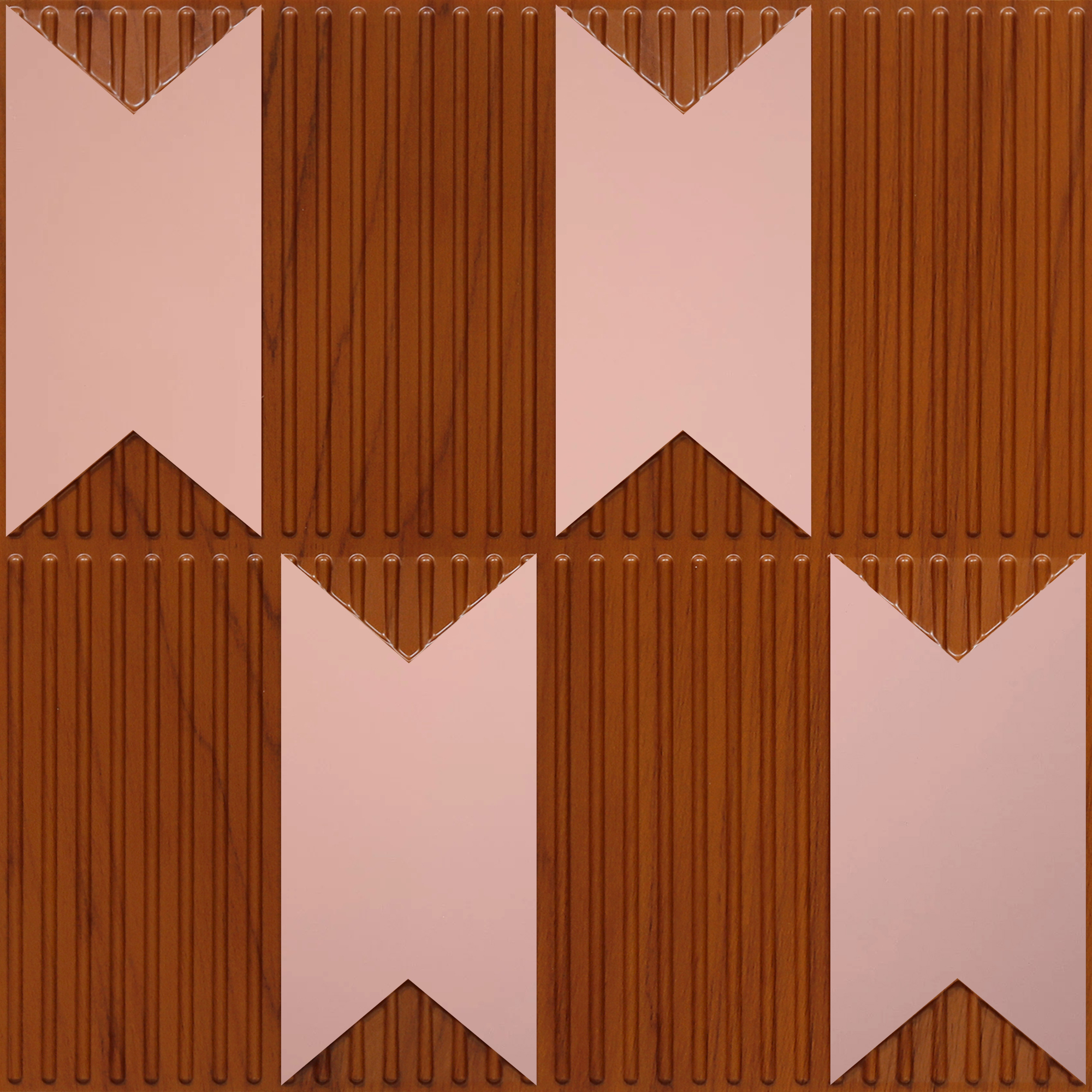 Peel and Stick Acrylic Mirror Color Rose Gold – For Design No – 2002 Chevron Crest