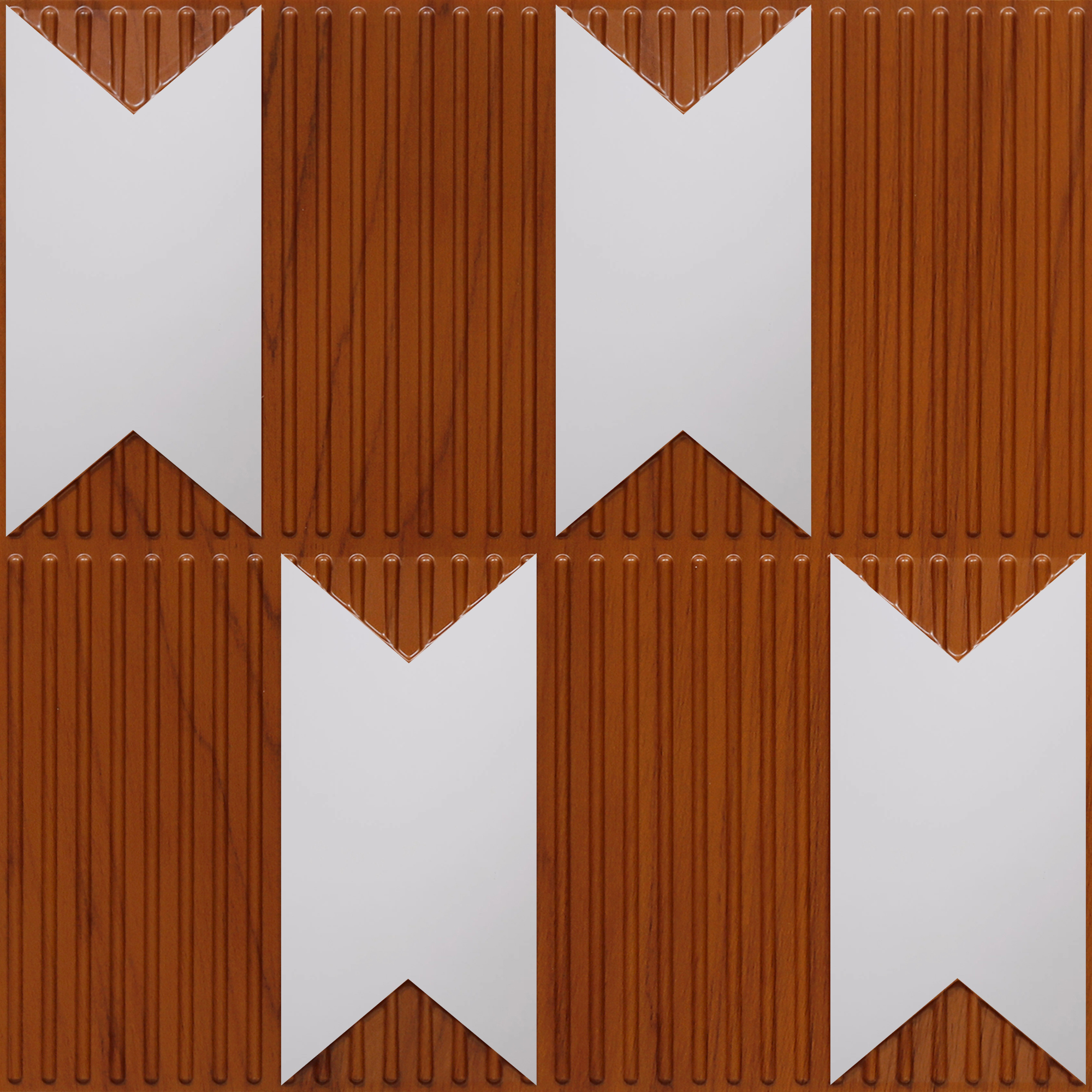 Peel and Stick Acrylic Mirror Color Silver – For Design No – 2002 Chevron Crest