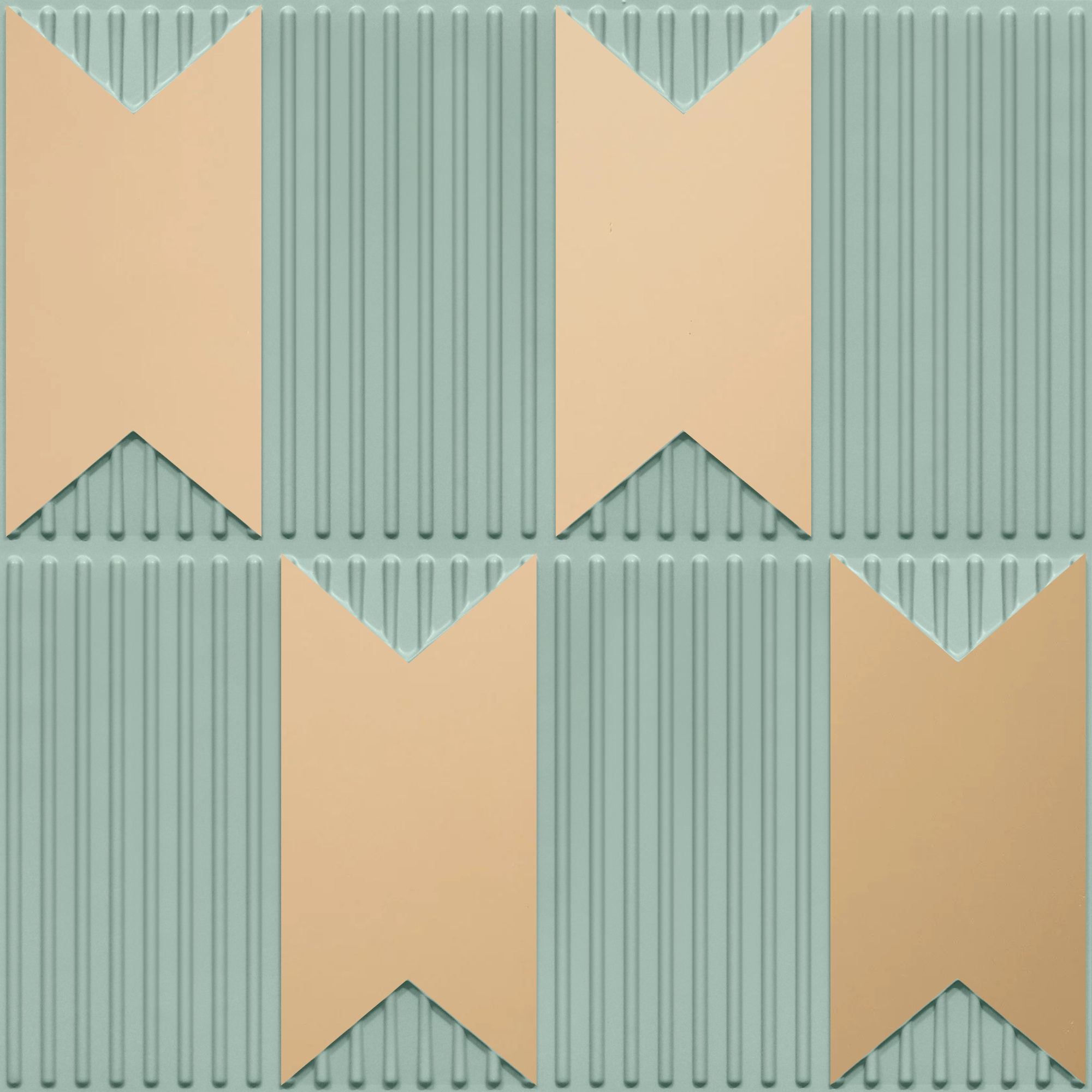 Peel and Stick Acrylic Mirror Color Copper – For Design No – 2002 Chevron Crest