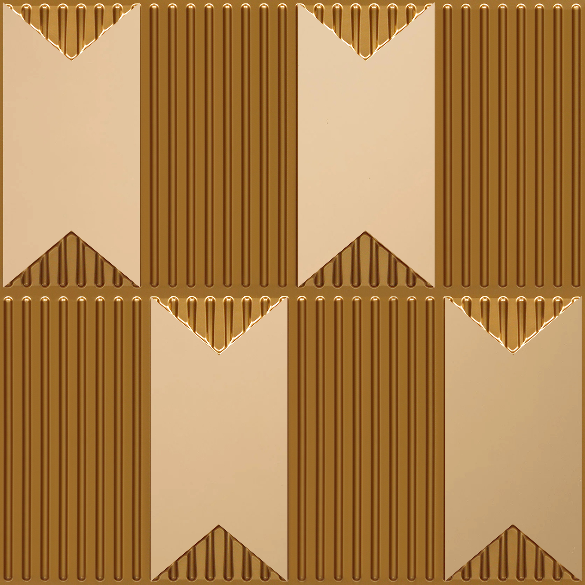 Peel and Stick Acrylic Mirror Color Copper – For Design No – 2002 Chevron Crest
