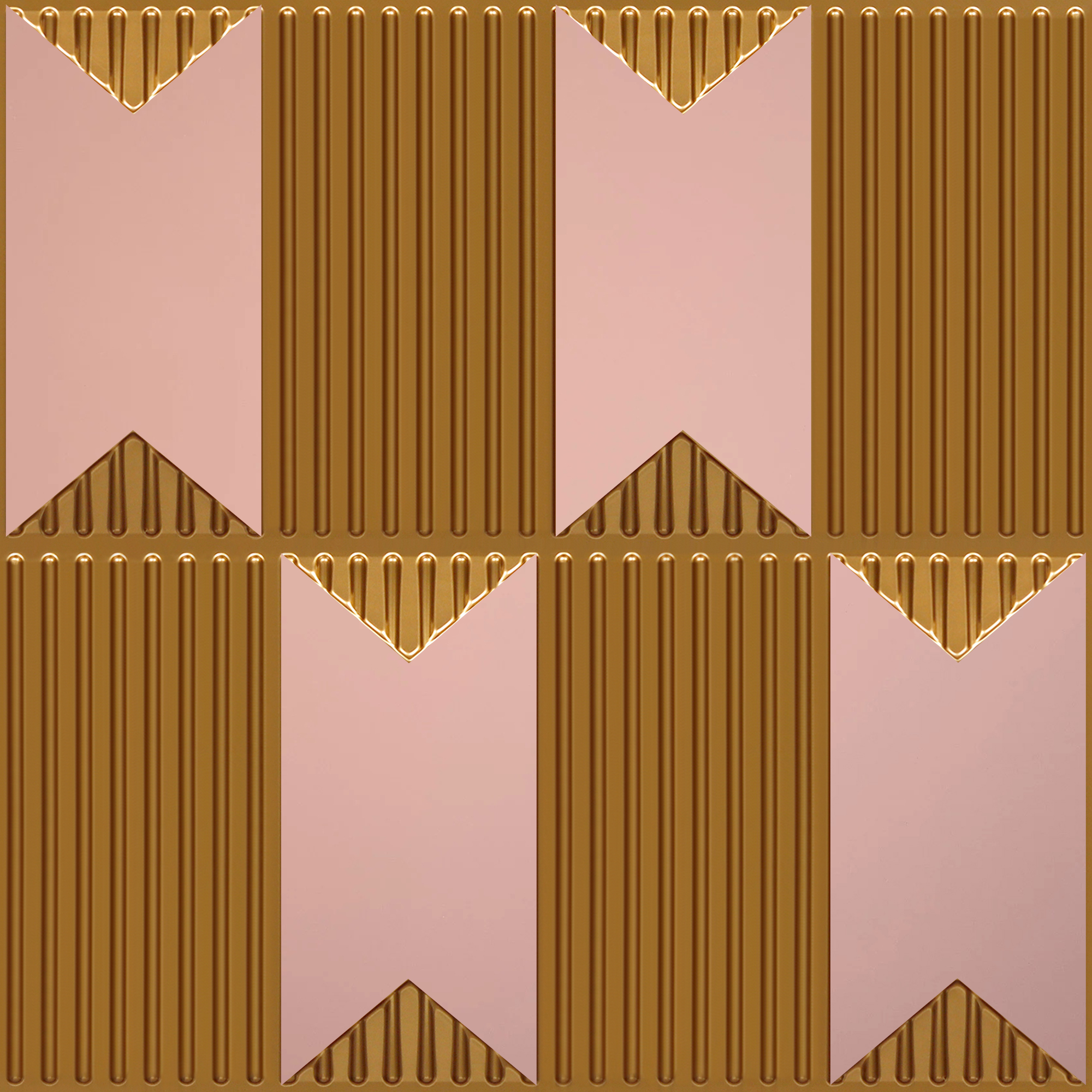 Peel and Stick Acrylic Mirror Color Rose Gold – For Design No – 2002 Chevron Crest