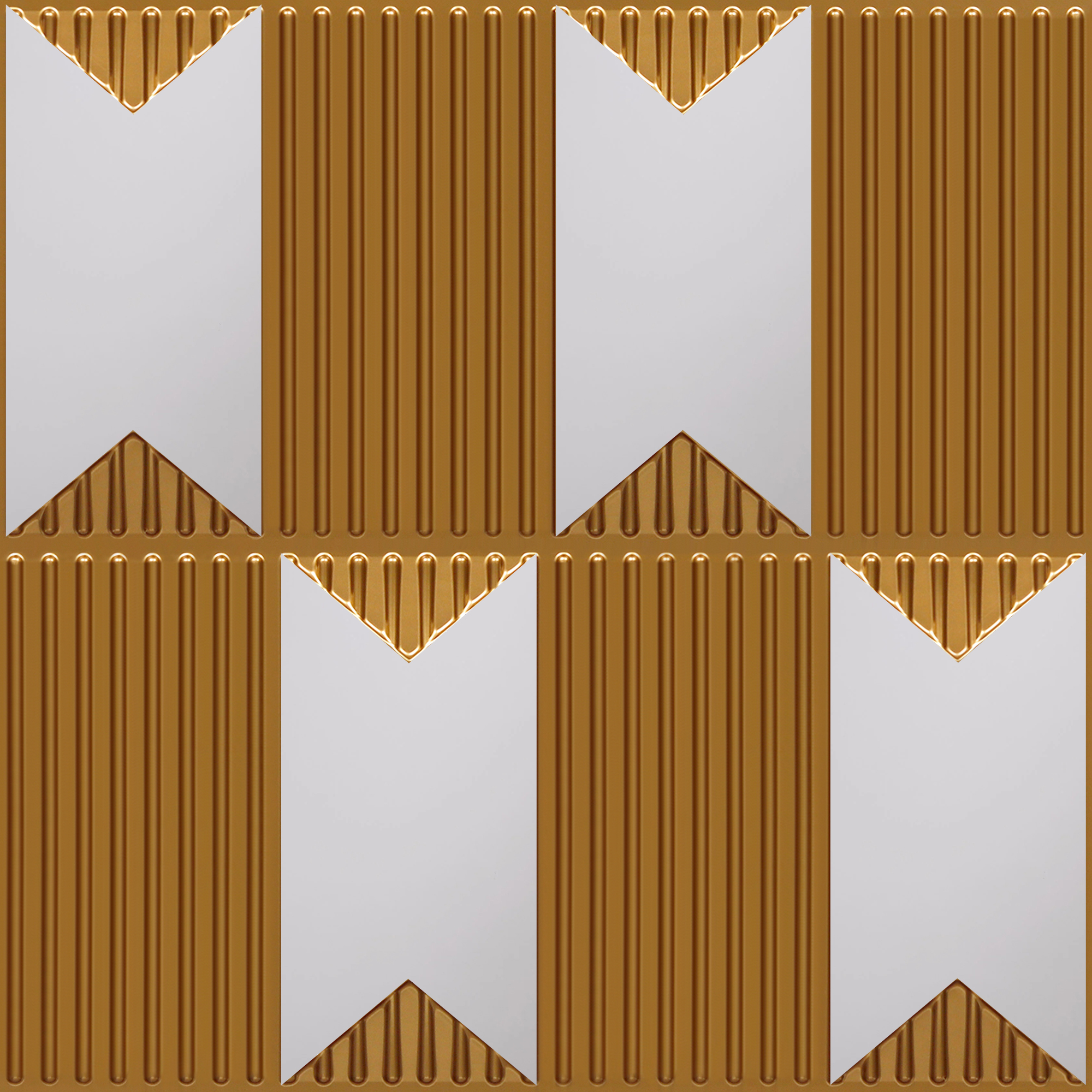 Peel and Stick Acrylic Mirror Color Silver – For Design No – 2002 Chevron Crest