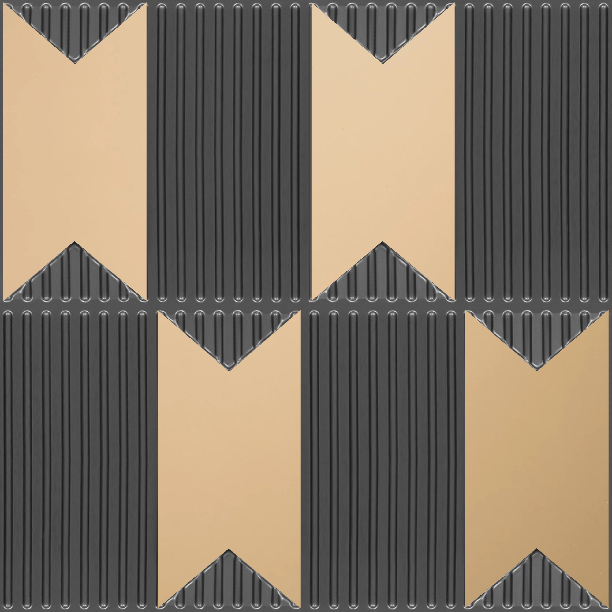 Peel and Stick Acrylic Mirror Color Copper – For Design No – 2002 Chevron Crest
