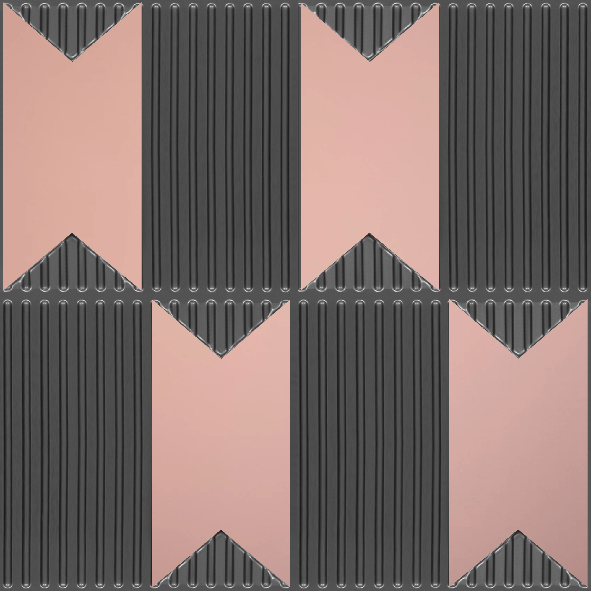 Peel and Stick Acrylic Mirror Color Rose Gold – For Design No – 2002 Chevron Crest