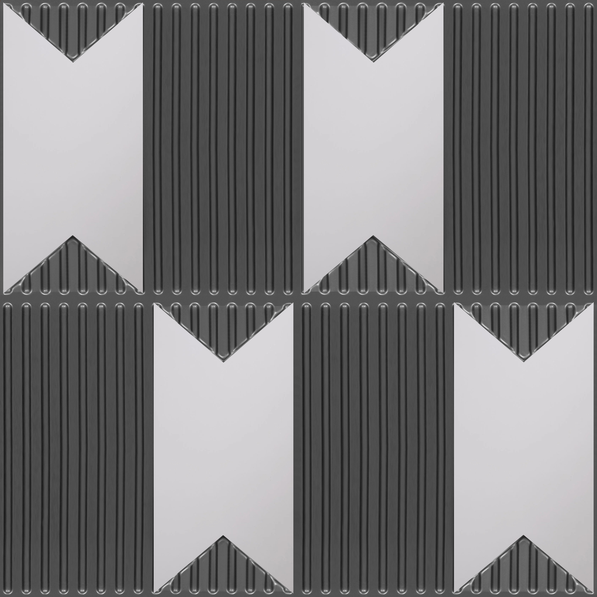 Peel and Stick Acrylic Mirror Color Silver – For Design No – 2002 Chevron Crest