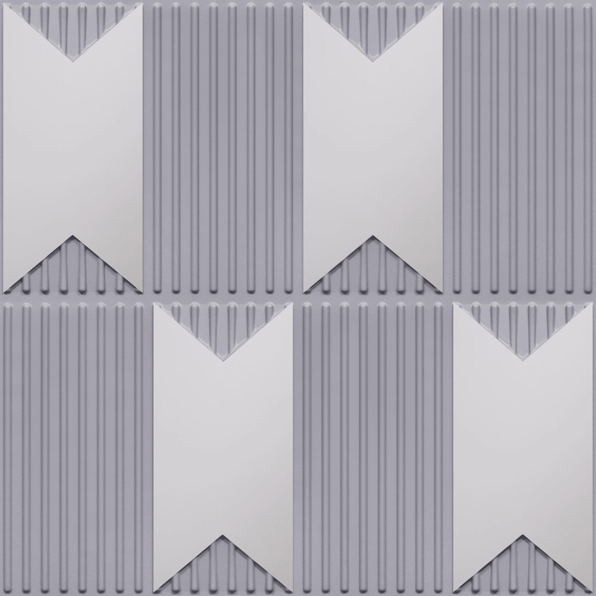 Peel and Stick Acrylic Mirror Color Silver – For Design No – 2002 Chevron Crest