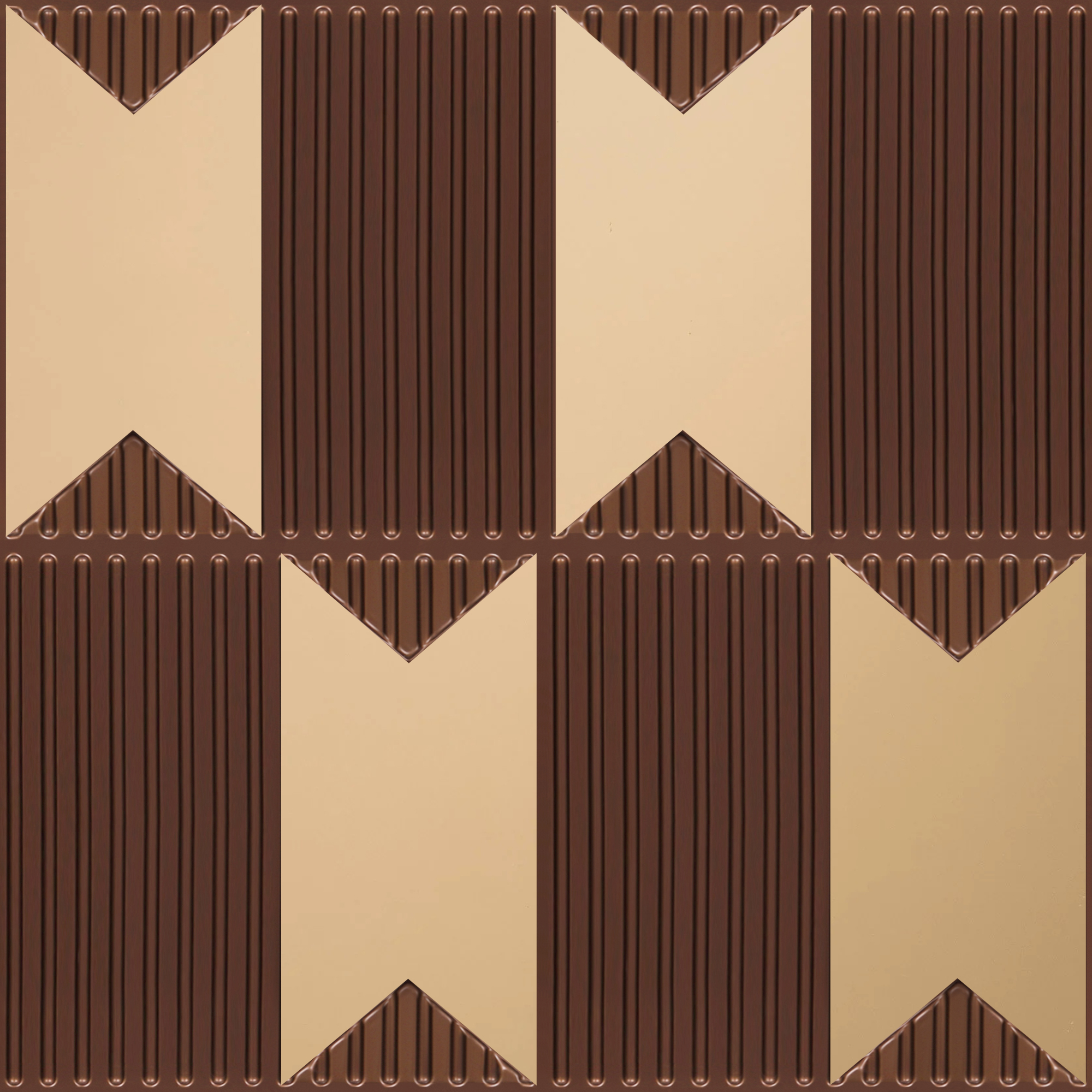 Peel and Stick Acrylic Mirror Color Copper – For Design No – 2002 Chevron Crest