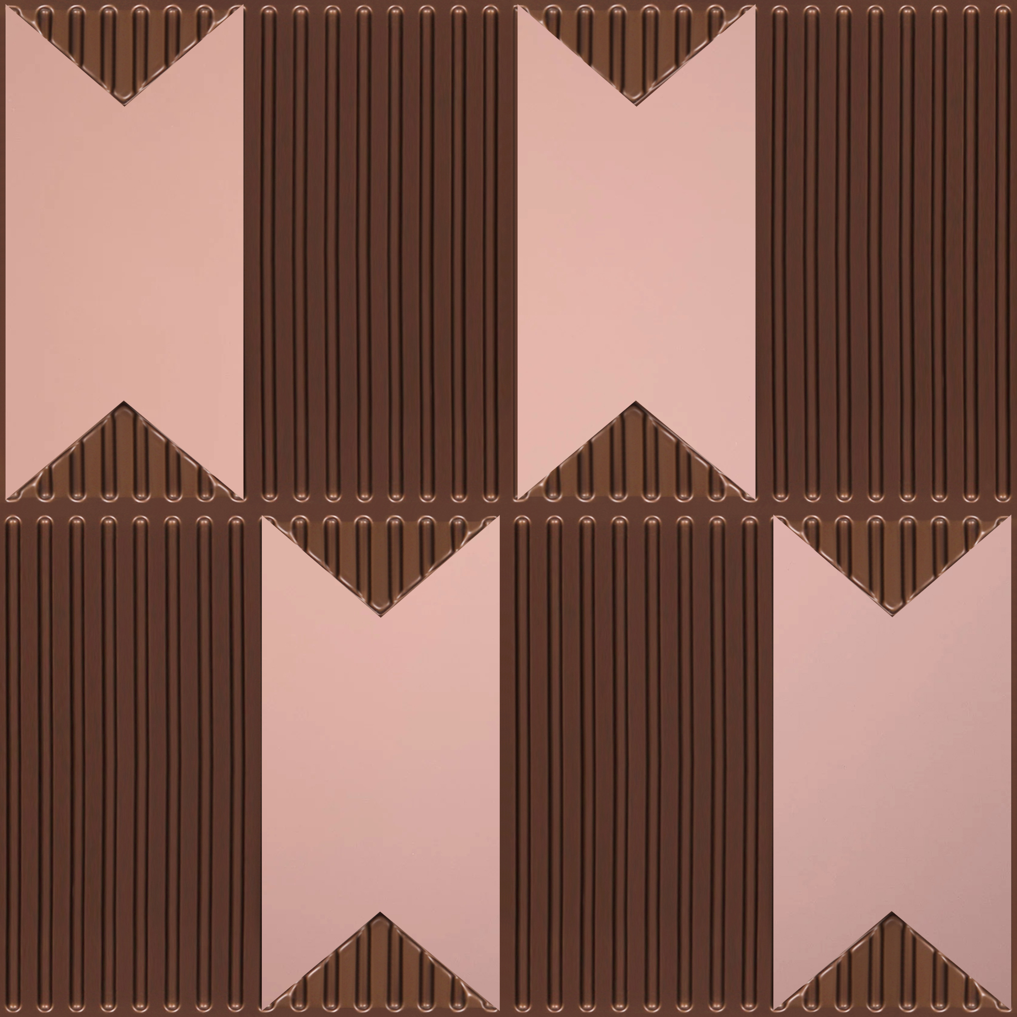 Peel and Stick Acrylic Mirror Color Rose Gold – For Design No – 2002 Chevron Crest