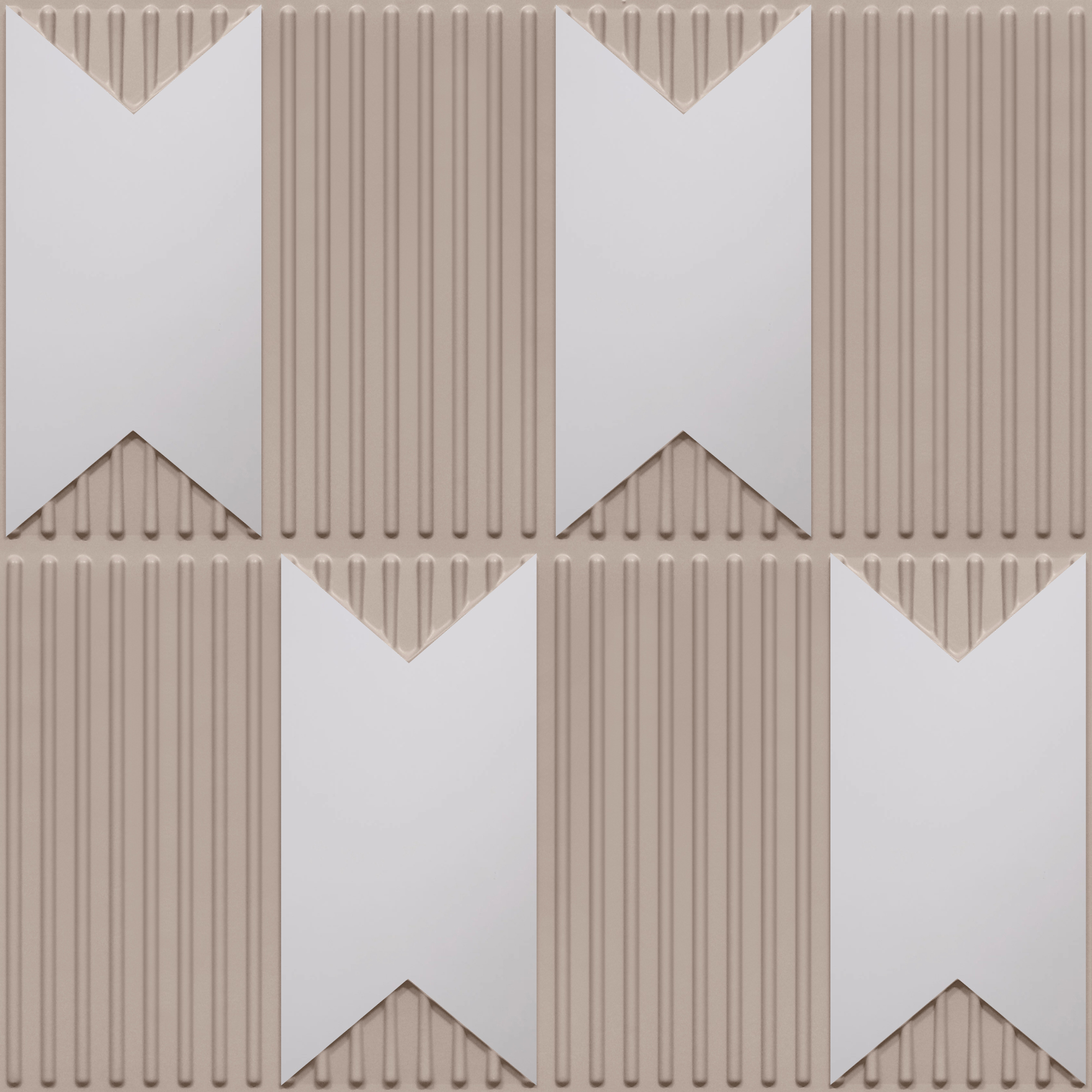 Peel and Stick Acrylic Mirror Color Silver – For Design No – 2002 Chevron Crest
