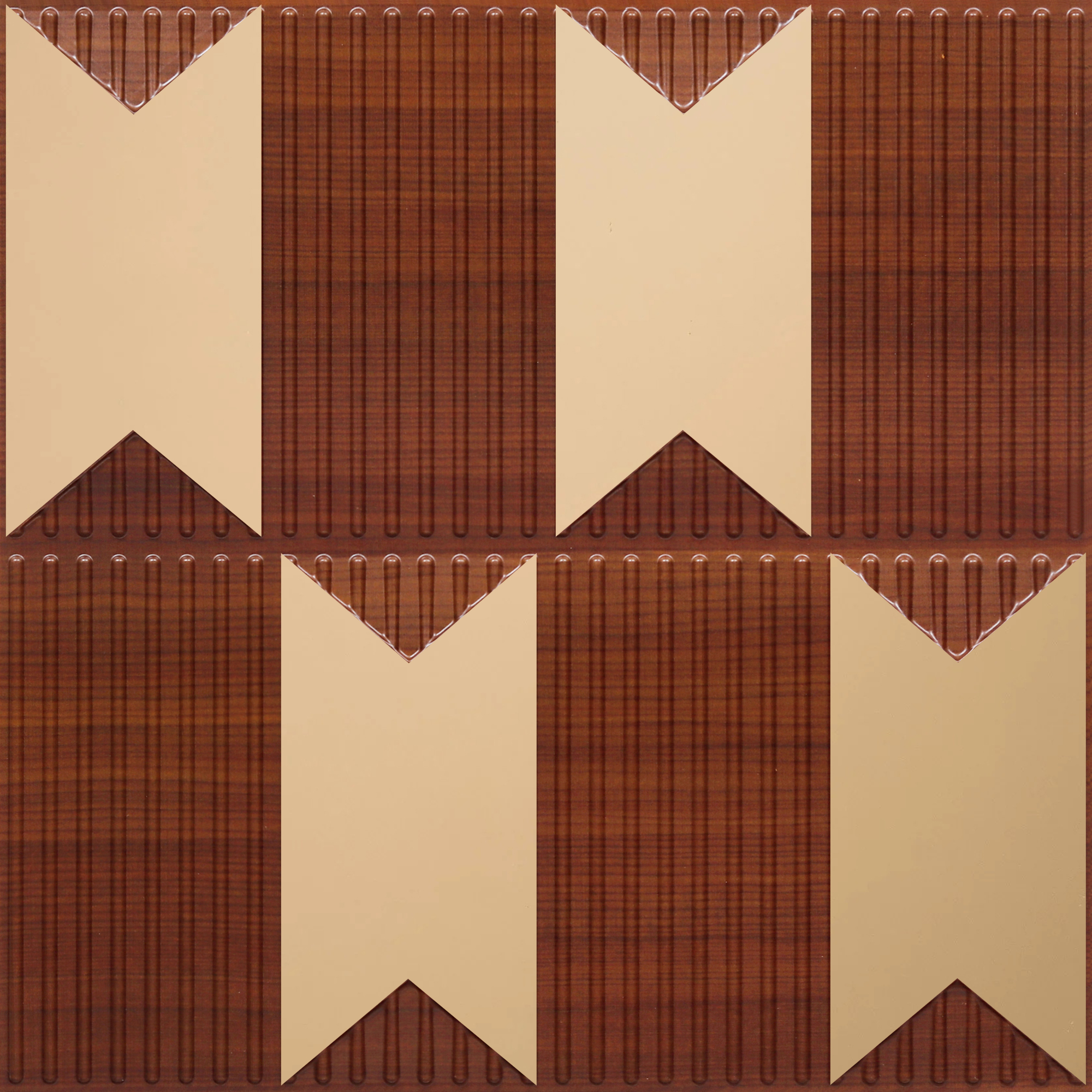 Peel and Stick Acrylic Mirror Color Copper – For Design No – 2002 Chevron Crest