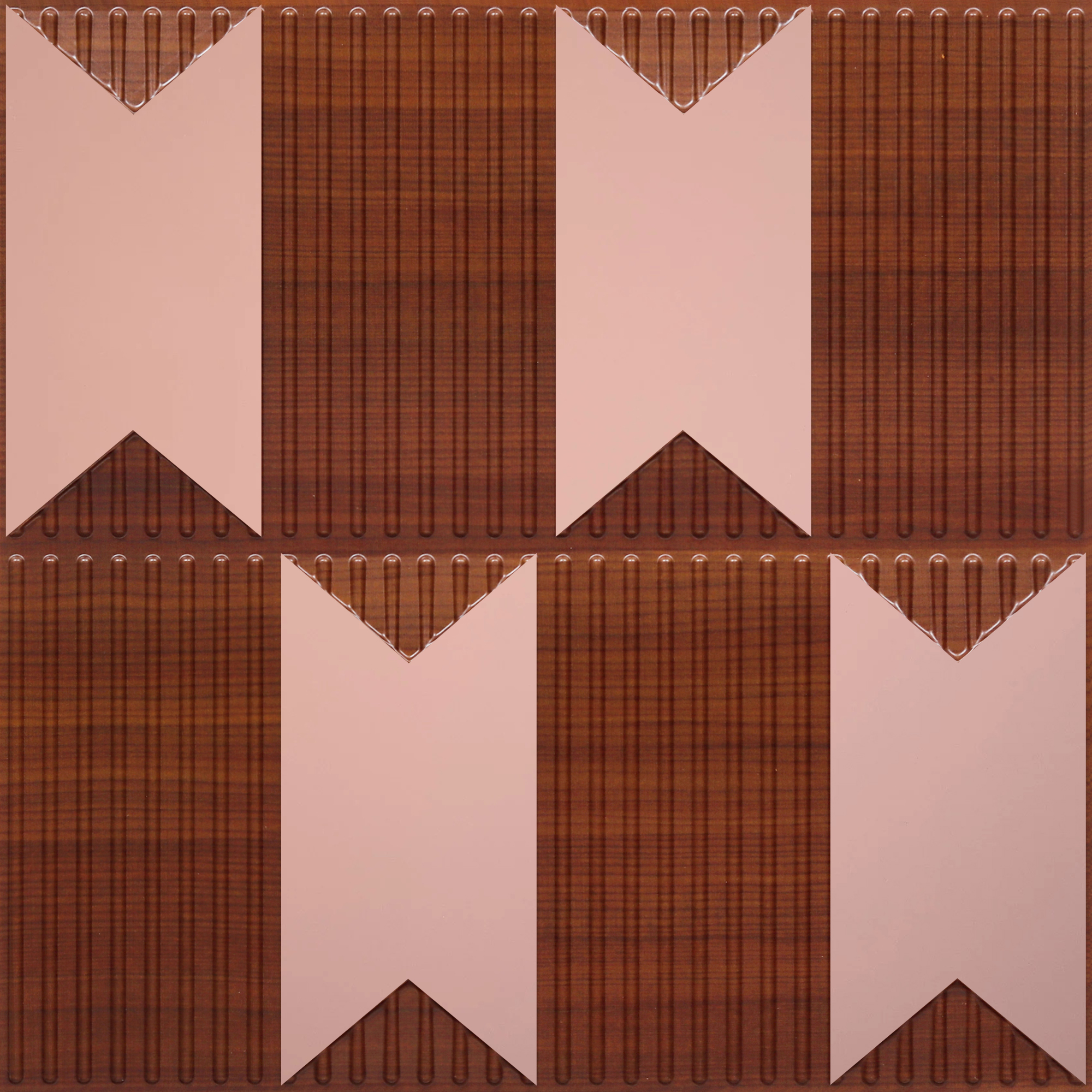 Peel and Stick Acrylic Mirror Color Rose Gold – For Design No – 2002 Chevron Crest