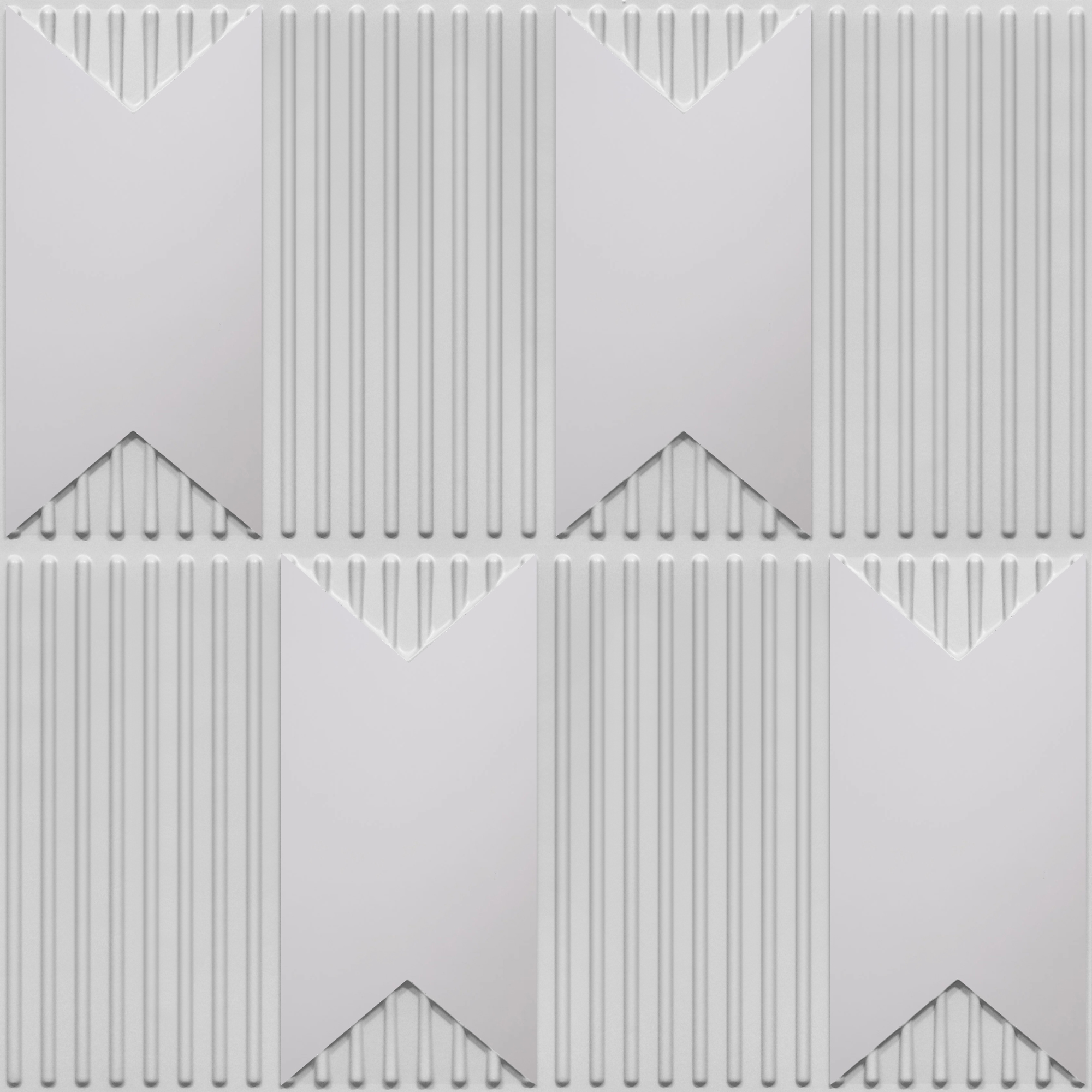 Peel and Stick Acrylic Mirror Color Silver – For Design No – 2002 Chevron Crest