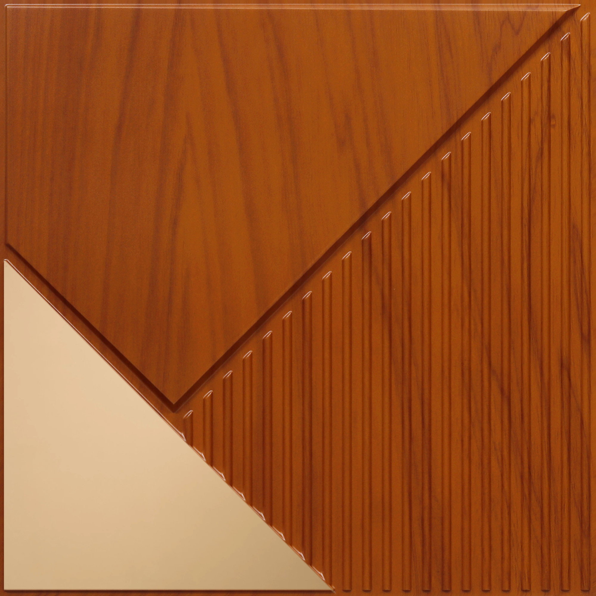 Peel and Stick Acrylic Mirror Color Copper – For Design No – 2003 Diagonal Edge
