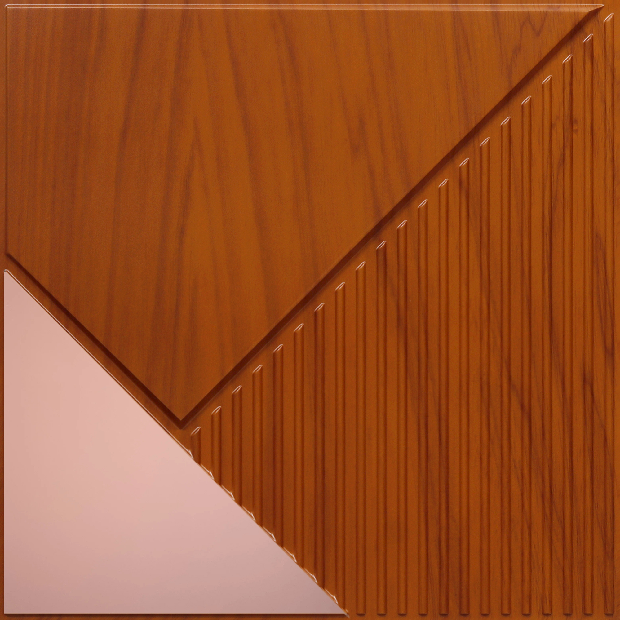 Peel and Stick Acrylic Mirror Color Rose Gold – For Design No – 2003 Diagonal Edge