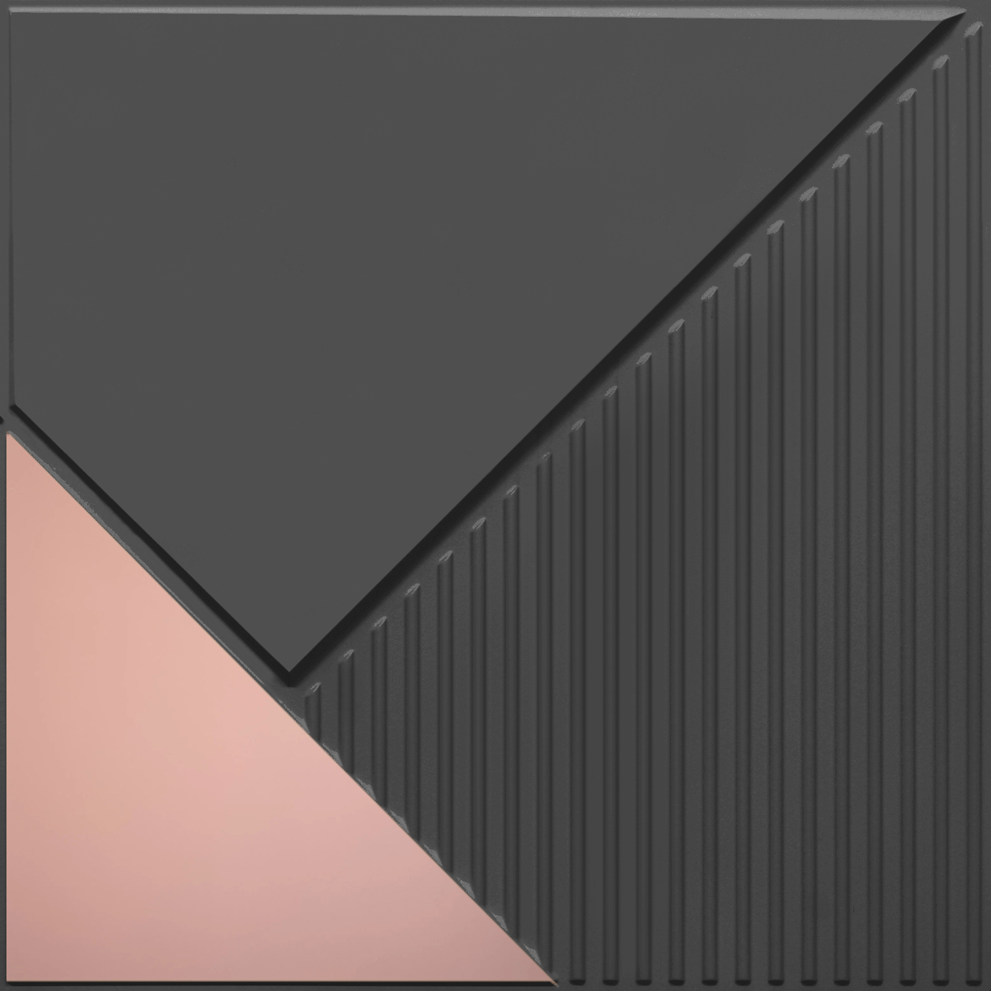 Peel and Stick Acrylic Mirror Color Rose Gold – For Design No – 2003 Diagonal Edge