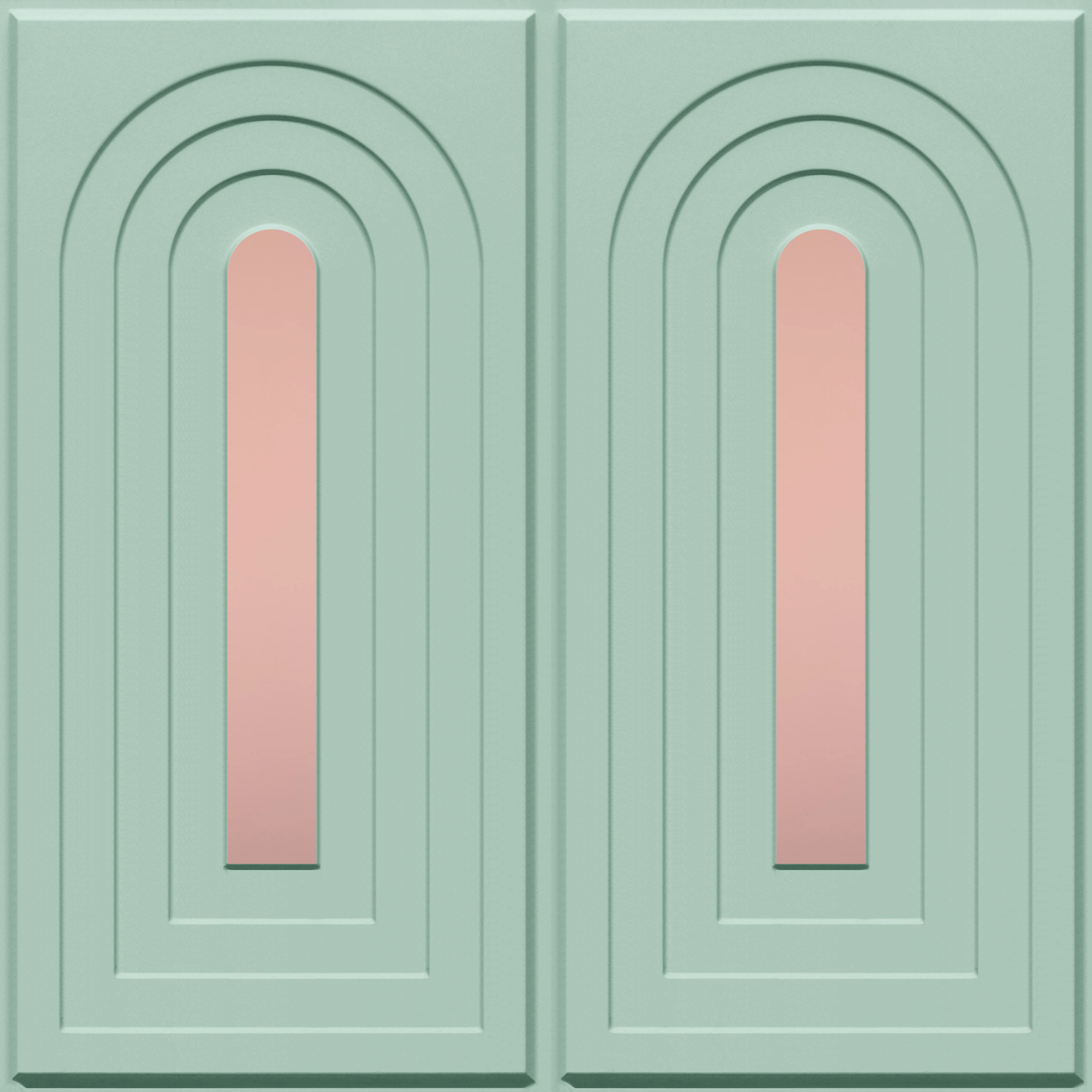 Peel and Stick Acrylic Mirror Color Rose Gold – For Design No – 2005 Arch Harmony