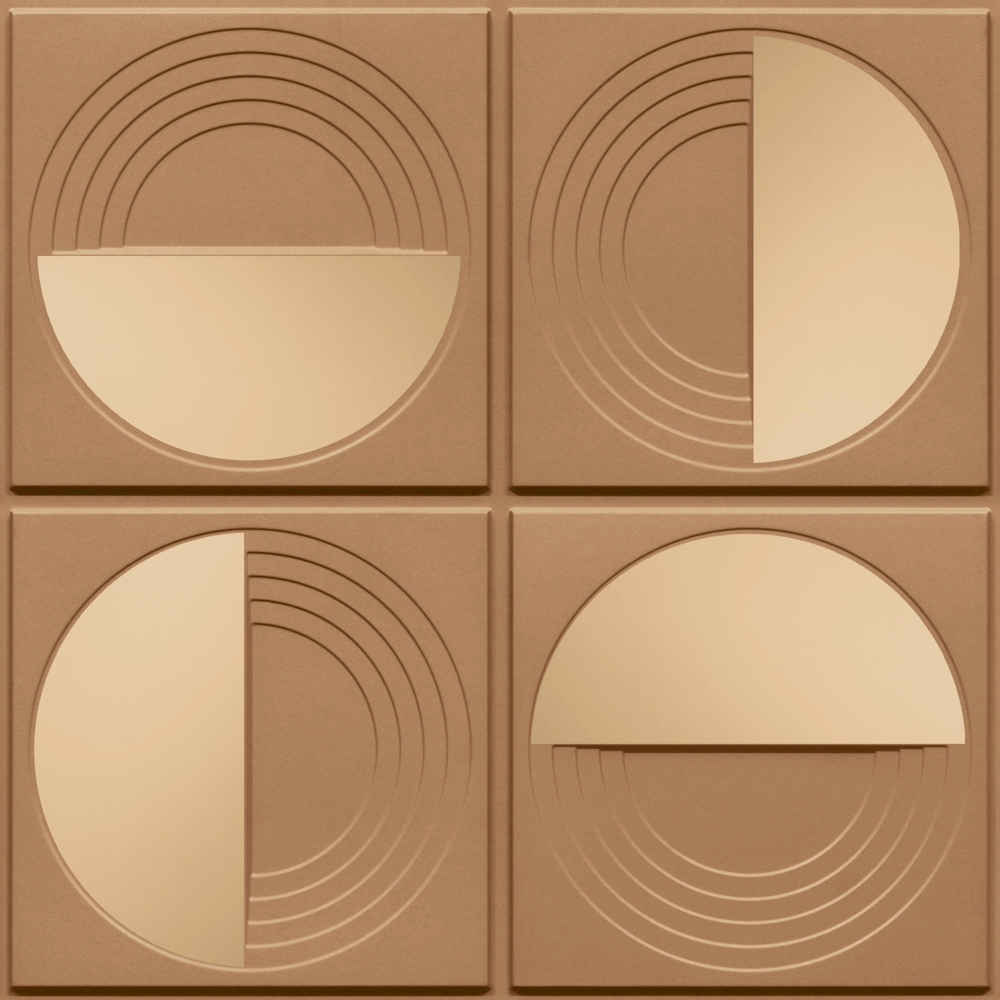Peel and Stick Acrylic Mirror Color Copper – For Design No – 2006 Orbit Layers