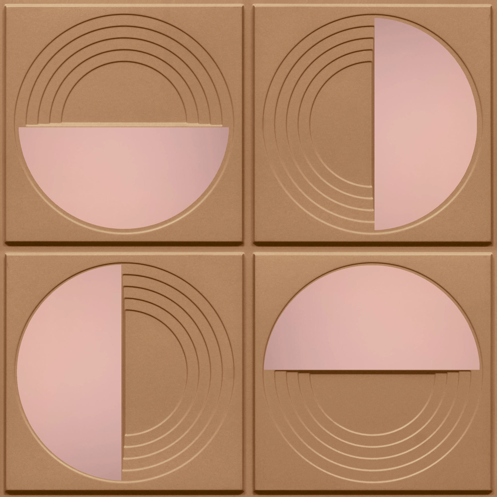 Peel and Stick Acrylic Mirror Color Rose Gold – For Design No – 2006 Orbit Layers