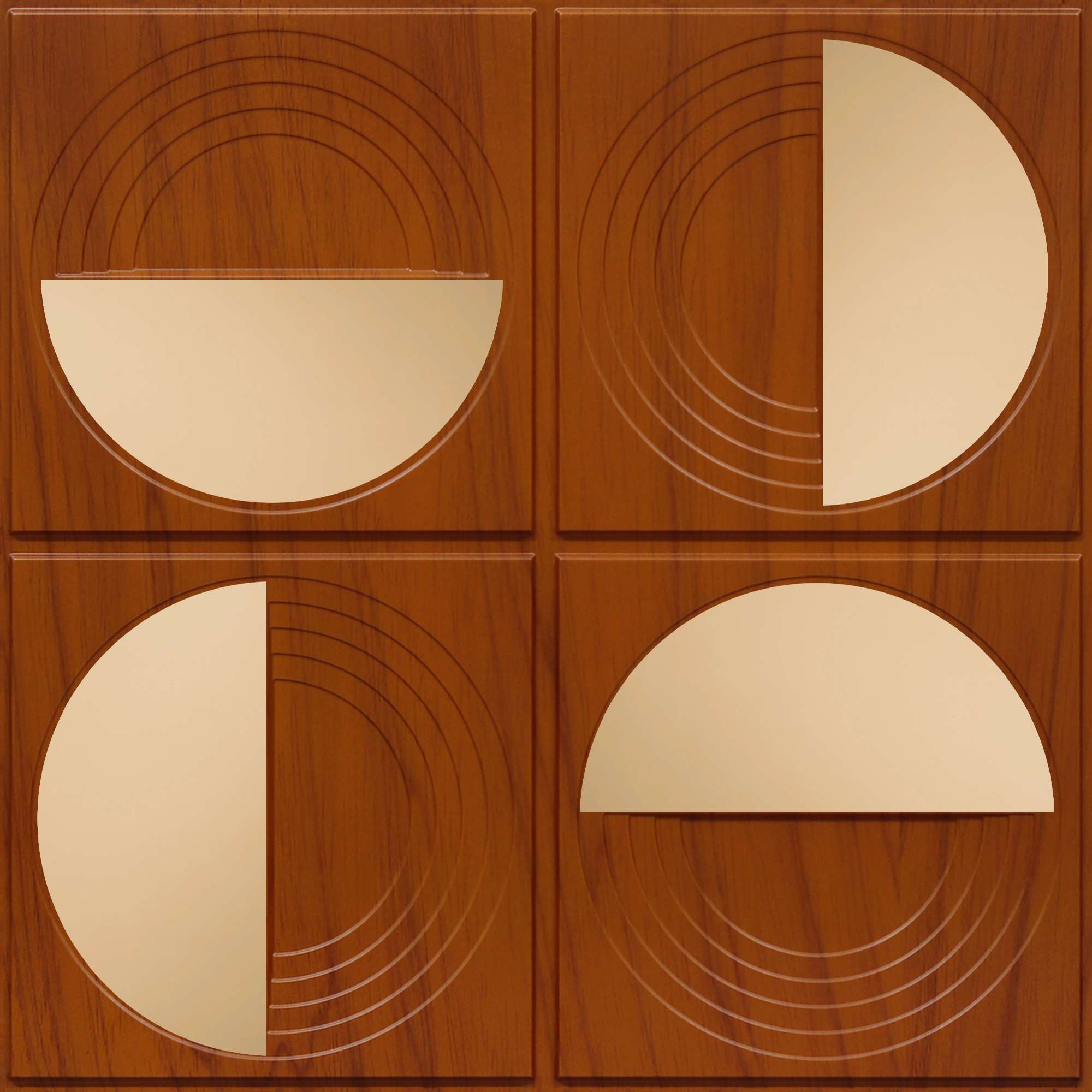 Peel and Stick Acrylic Mirror Color Copper – For Design No – 2006 Orbit Layers