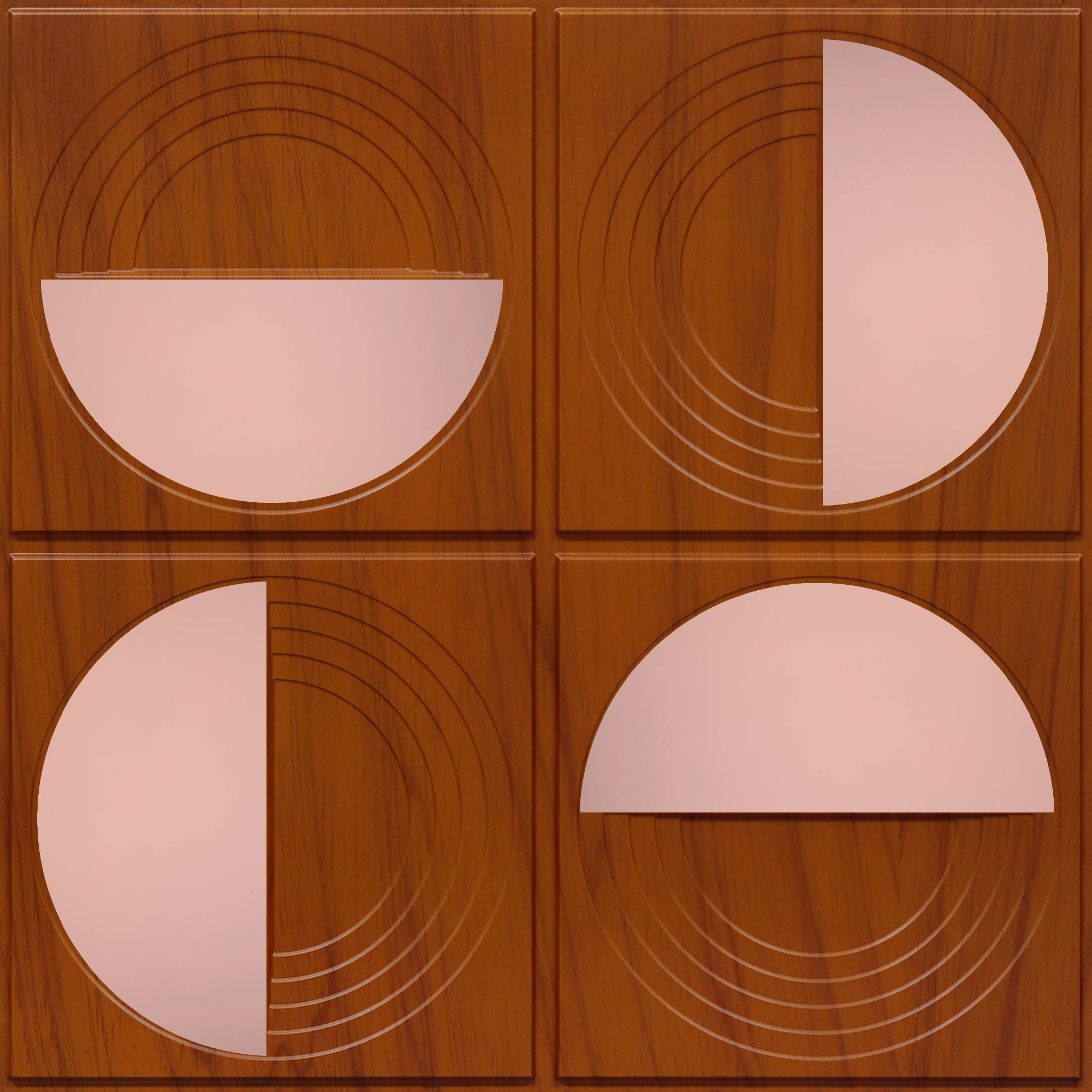 Peel and Stick Acrylic Mirror Color Rose Gold – For Design No – 2006 Orbit Layers