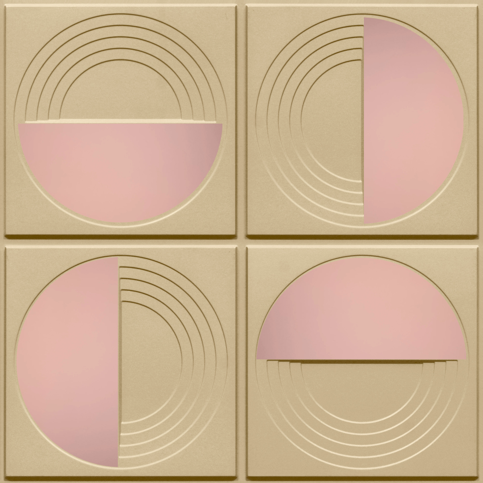 Peel and Stick Acrylic Mirror Color Rose Gold – For Design No – 2006 Orbit Layers