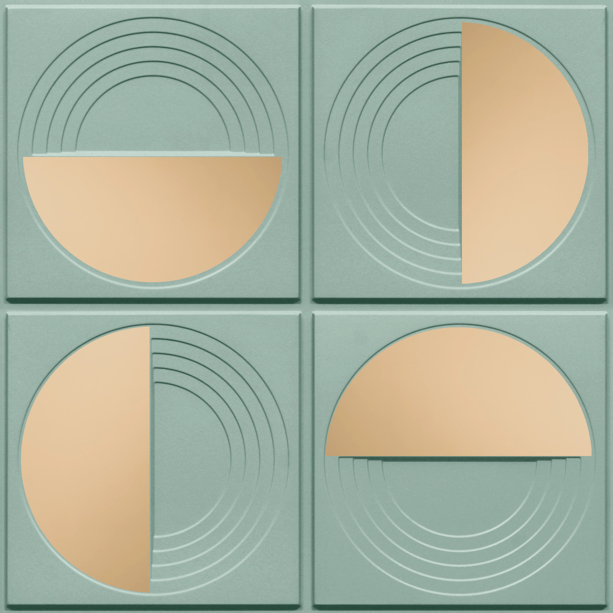 Peel and Stick Acrylic Mirror Color Copper – For Design No – 2006 Orbit Layers