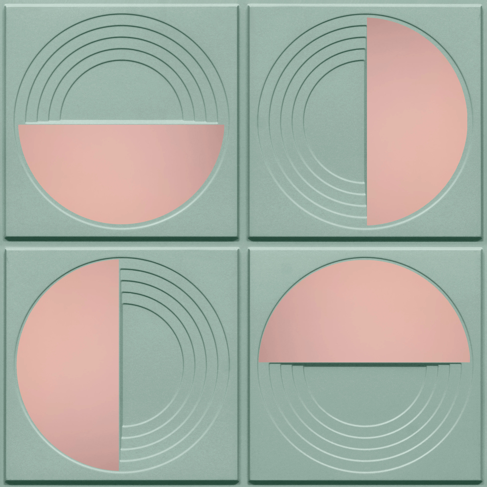Peel and Stick Acrylic Mirror Color Rose Gold – For Design No – 2006 Orbit Layers