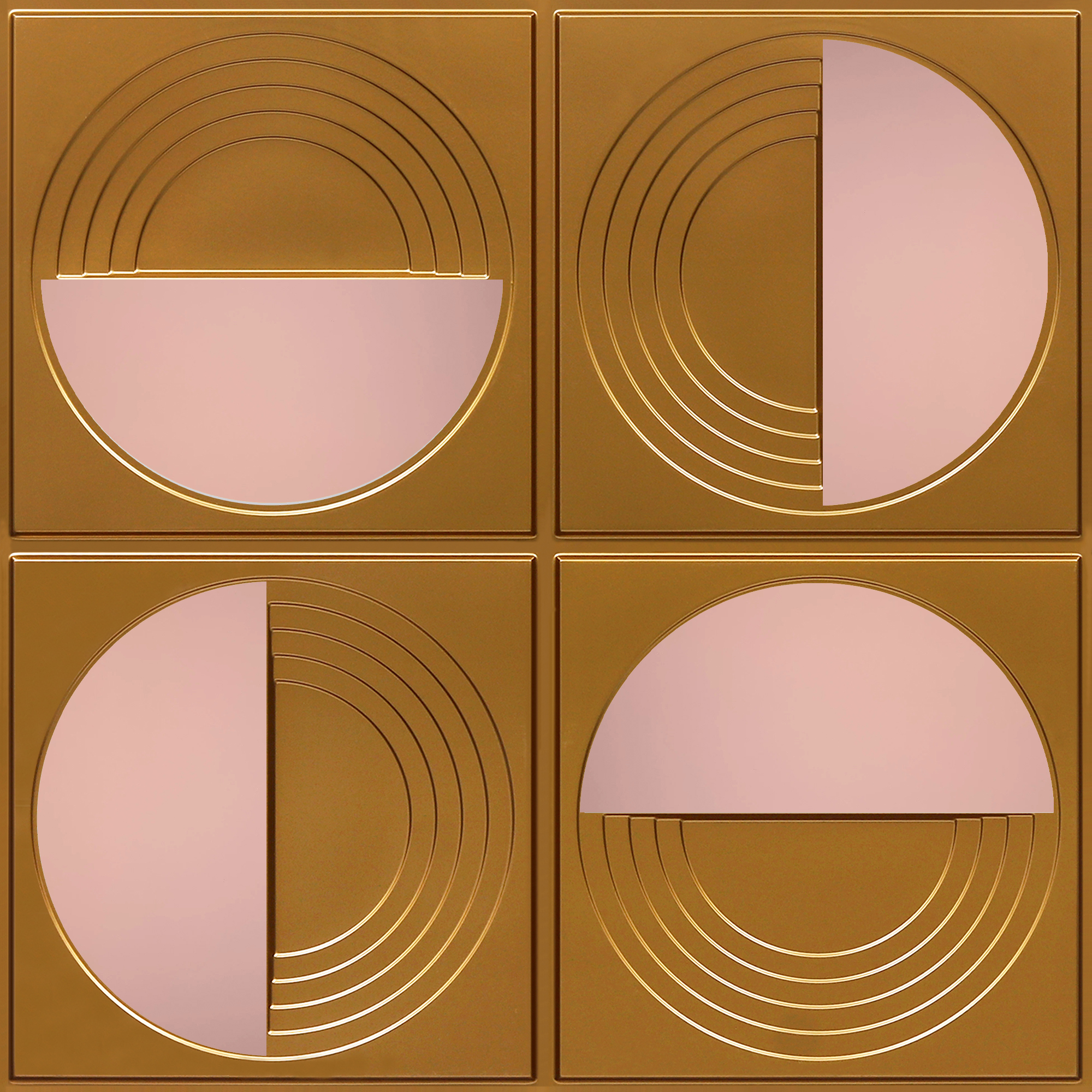 Peel and Stick Acrylic Mirror Color Rose Gold – For Design No – 2006 Orbit Layers