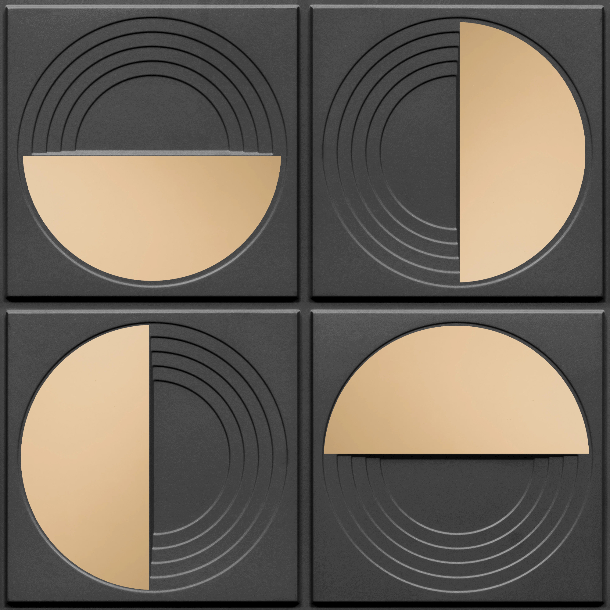 Peel and Stick Acrylic Mirror Color Copper – For Design No – 2006 Orbit Layers