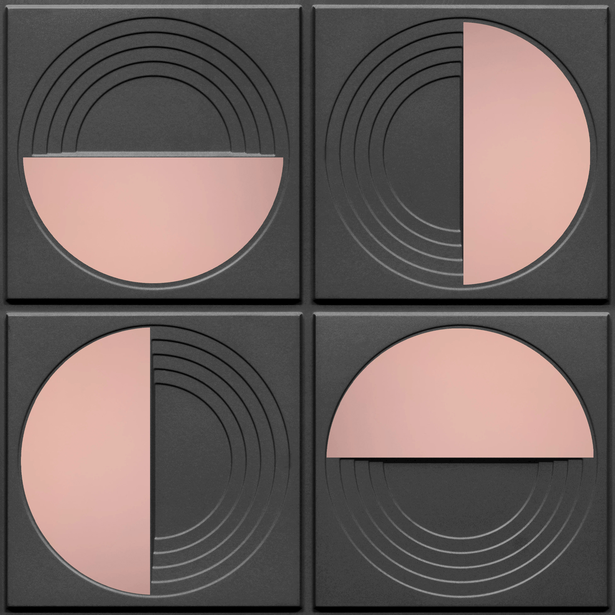 Peel and Stick Acrylic Mirror Color Rose Gold – For Design No – 2006 Orbit Layers