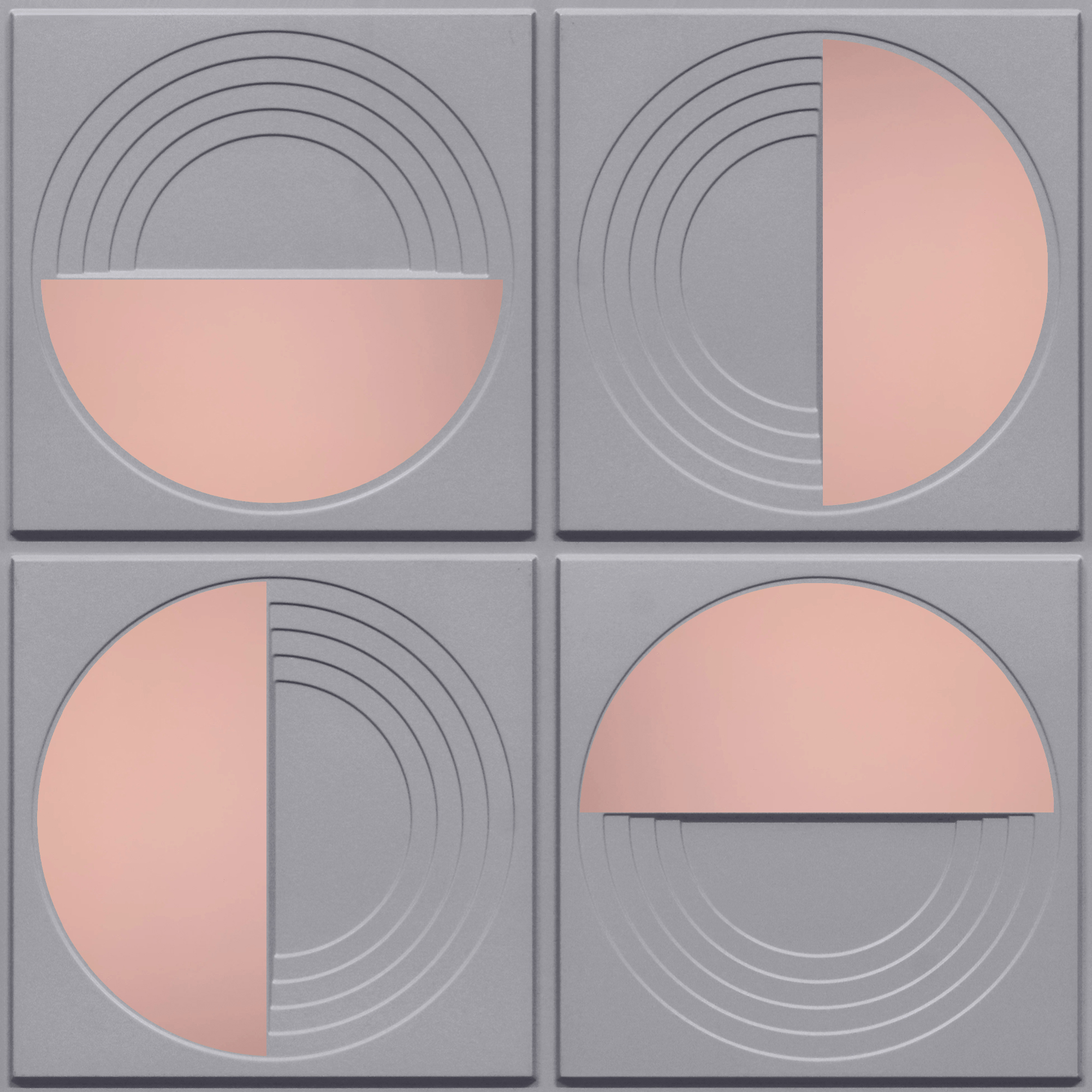 Peel and Stick Acrylic Mirror Color Rose Gold – For Design No – 2006 Orbit Layers
