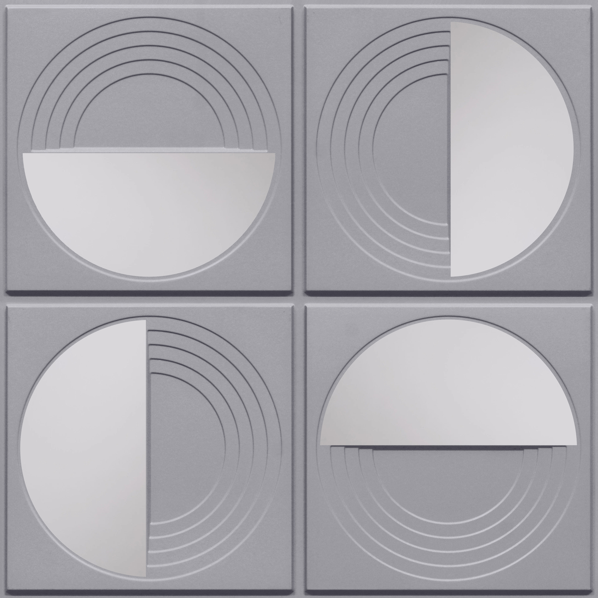 Peel and Stick Acrylic Mirror Color Silver – For Design No – 2006 Orbit Layers